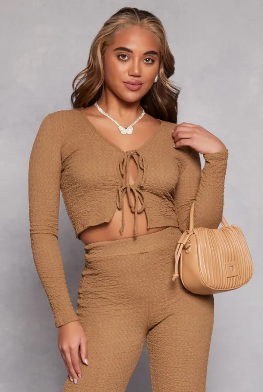 Double Tie Front Crop Top sold by Rainbow