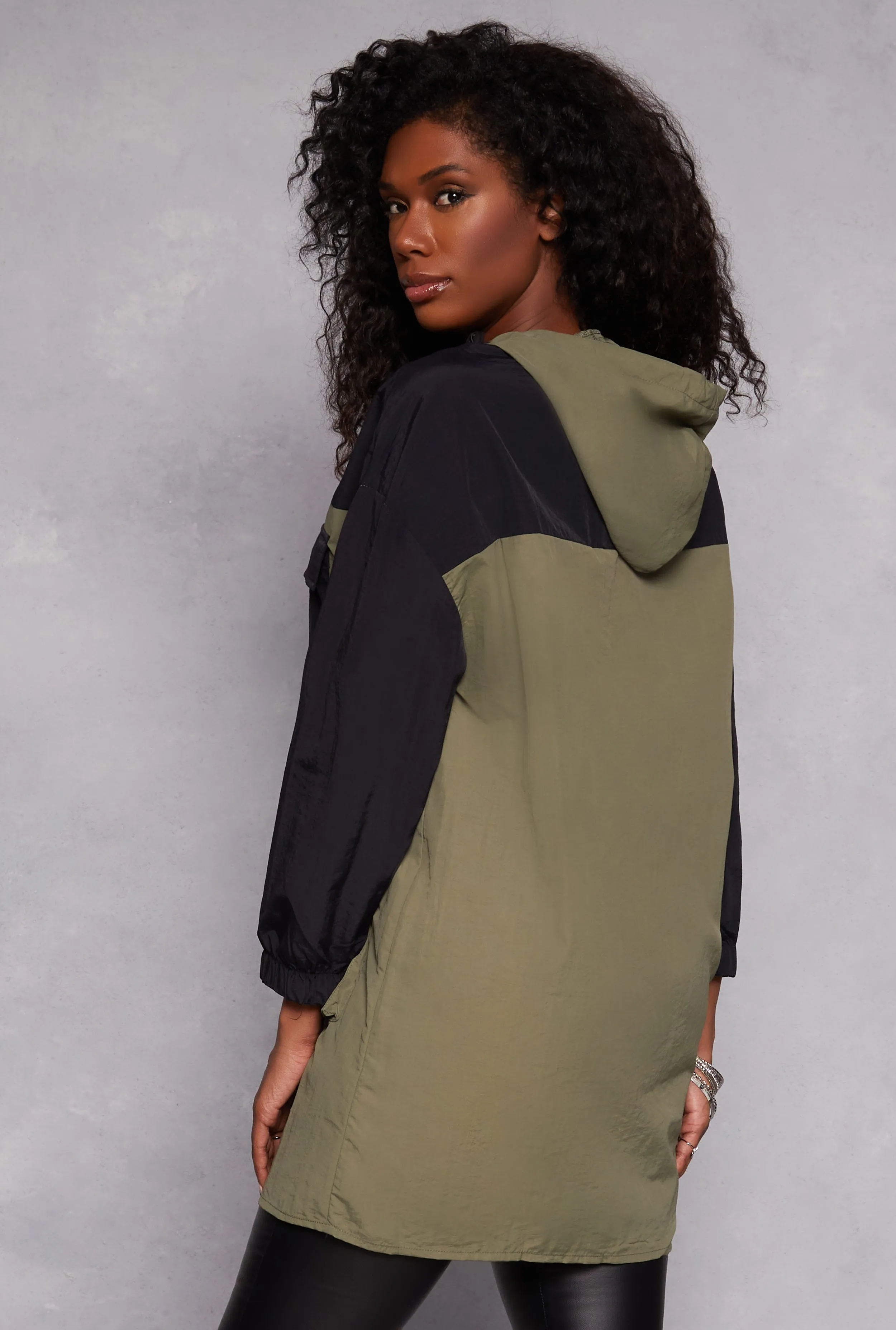 Spoon Jeans Nylon Color Block Zip Windbreaker Jacket sold by Rainbow product image thumbnail 3