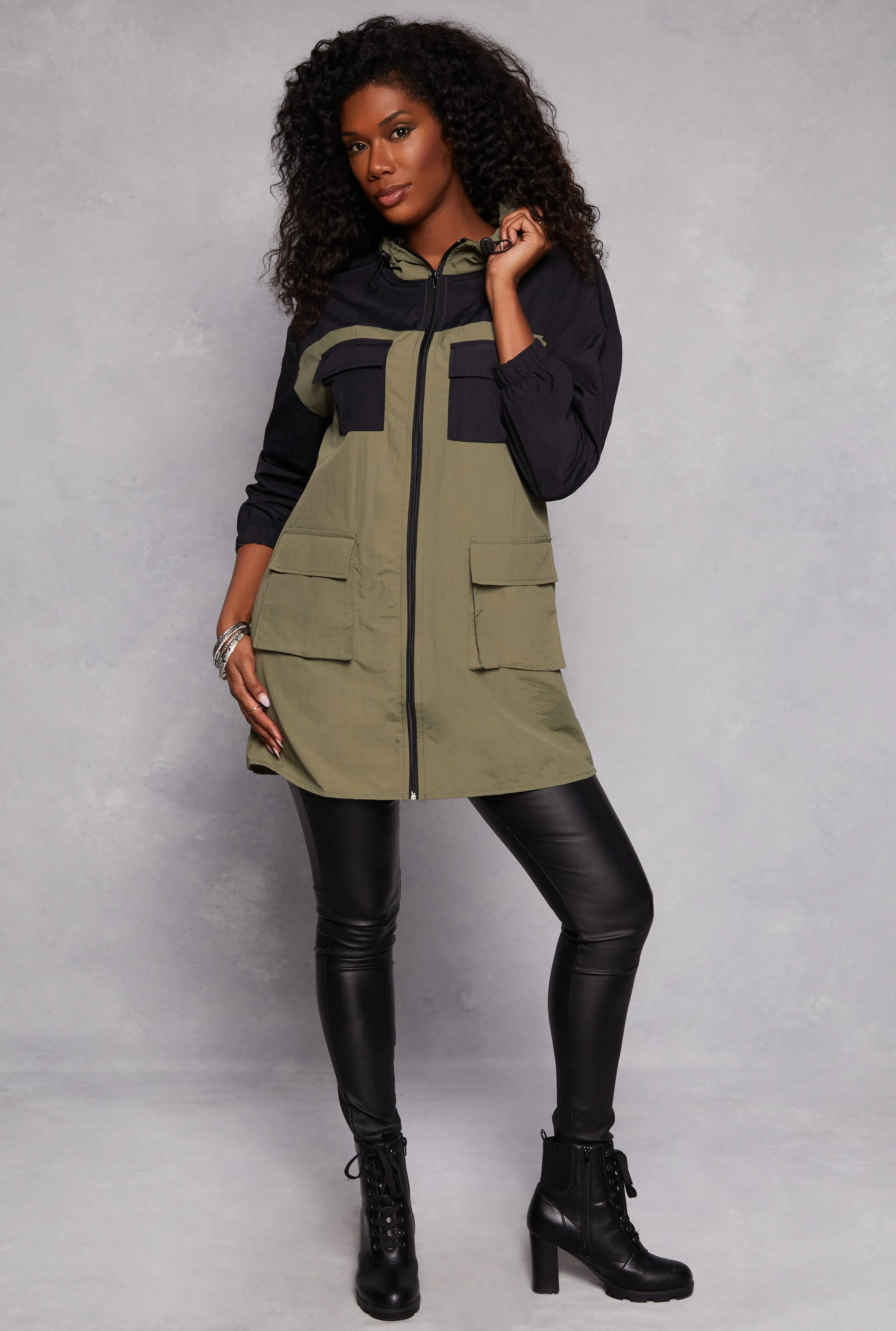 Spoon Jeans Nylon Color Block Zip Windbreaker Jacket sold by Rainbow product image thumbnail 2