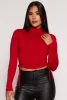 Side Tie Mock Neck Long Sleeve Crop Top sold by Rainbow