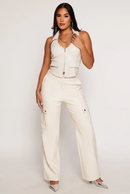 Haute Monde Faux Leather Cargo Pants sold by Rainbow