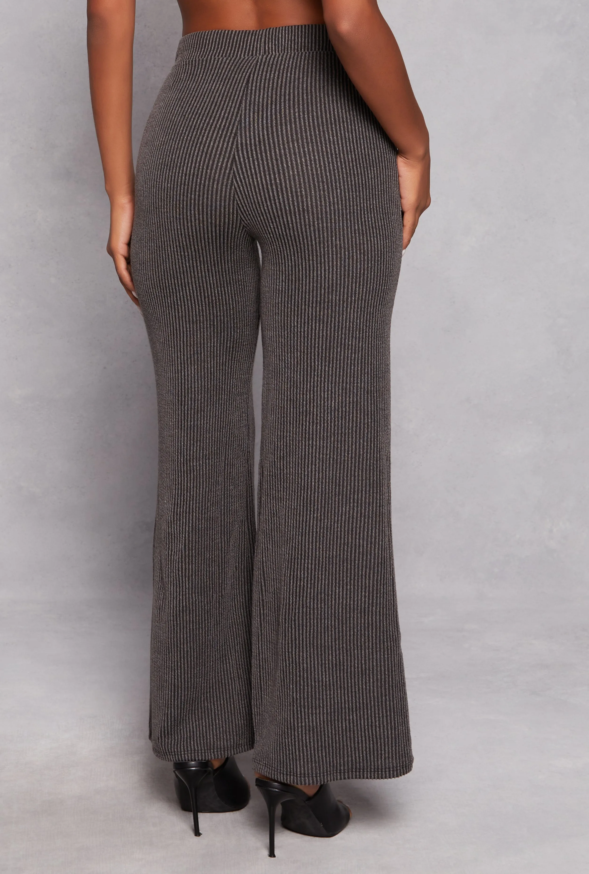 High Waist Ribbed Knit Wide Leg Pants sold by Rainbow product image thumbnail 3