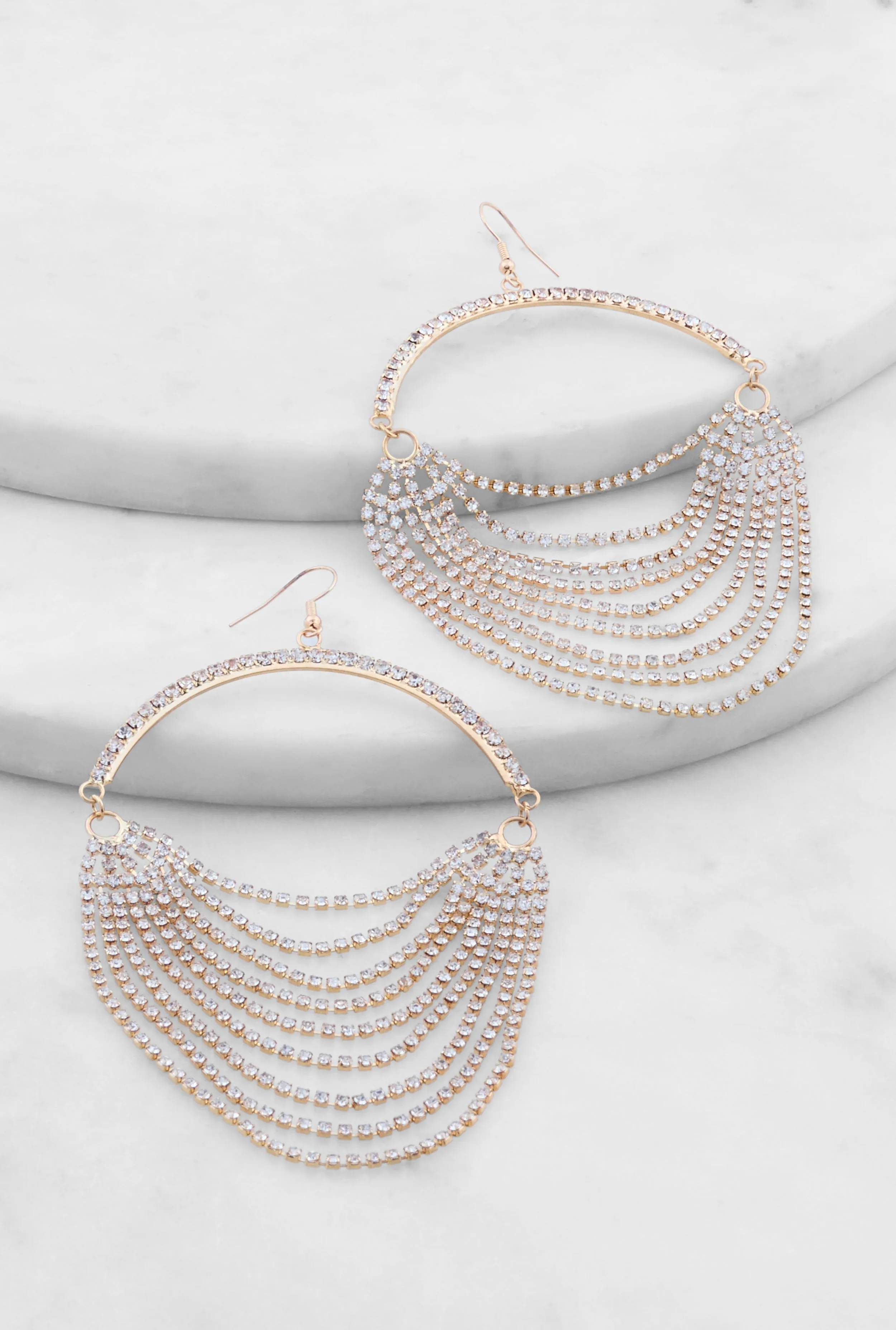 Rhinestone Chandelier Hoop Earrings sold by Rainbow product image thumbnail 2