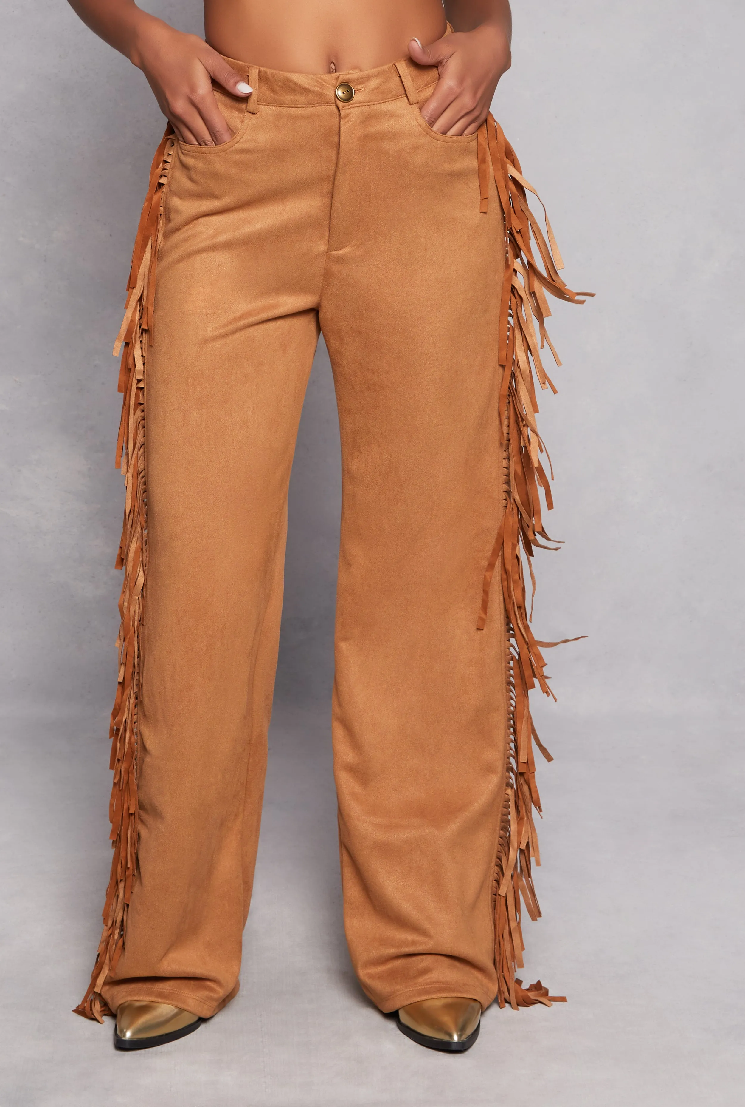 Faux Suede Fringe Pants sold by Rainbow product image thumbnail 2