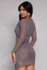 Haute Monde Rhinestone Long Sleeve Mini Dress sold by Rainbow