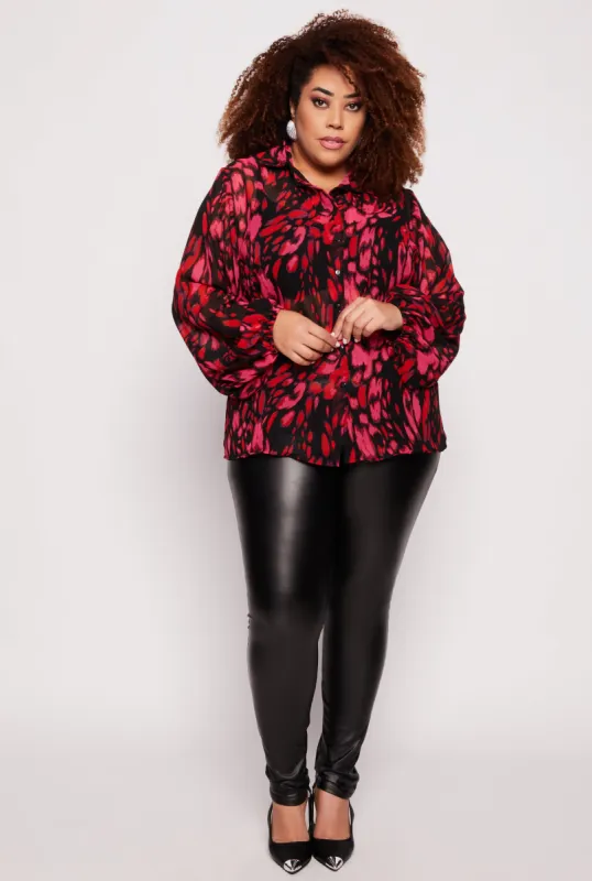Plus Size Faux Leather Fleece Lined Leggings sold by Rainbow