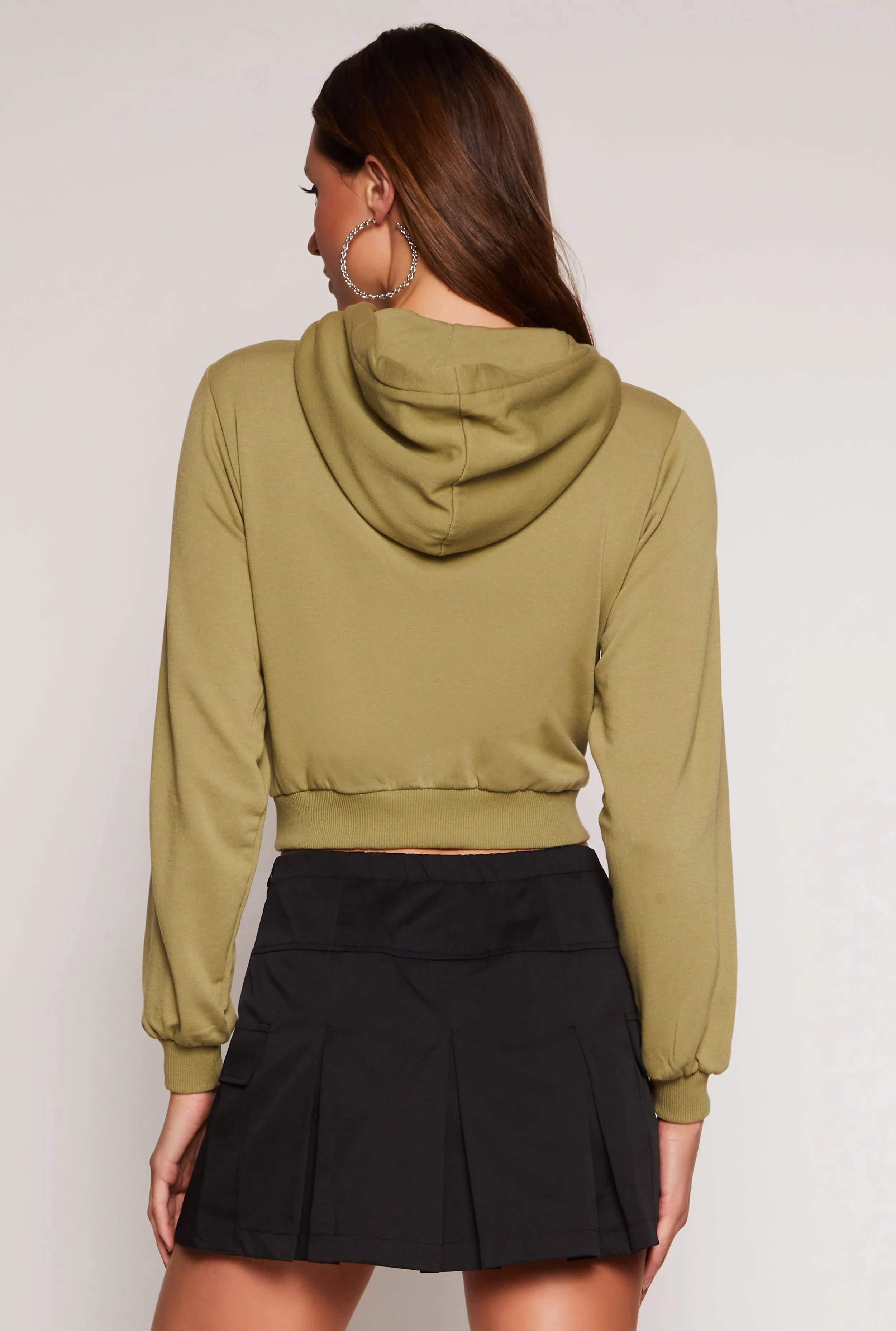 Fleece Lined Cropped Pullover Hoodie sold by Rainbow product image thumbnail 3