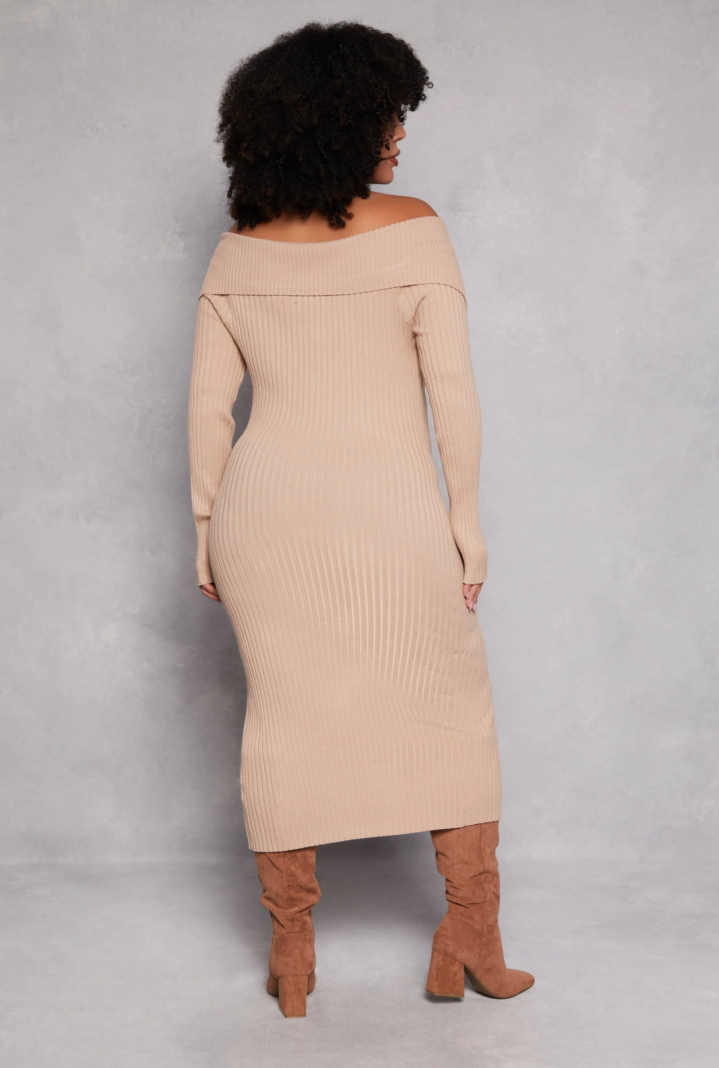 Plus Size Almost Famous Zip Front Sweater Dress sold by Rainbow product image thumbnail 3