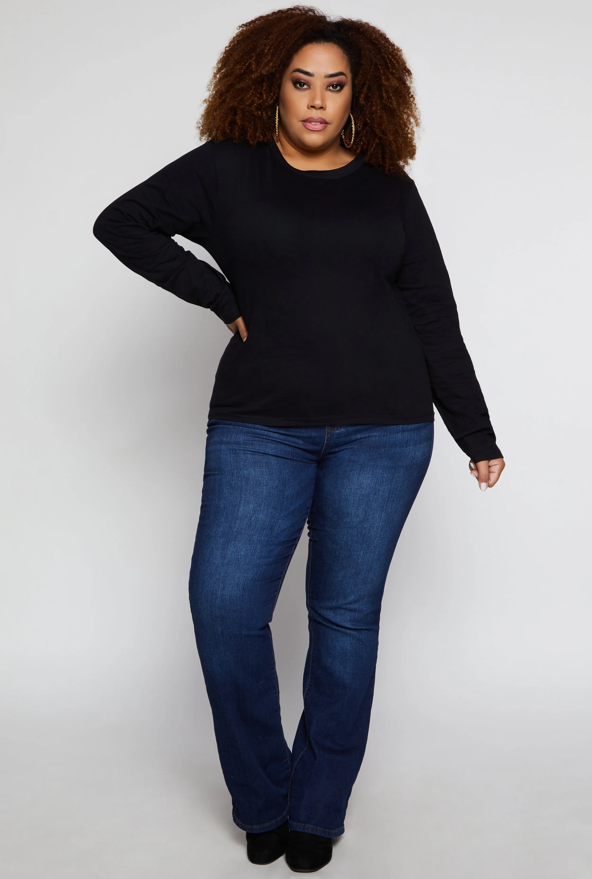 Plus Size Basic Crew Neck Long Sleeve Top sold by Rainbow product image thumbnail 2