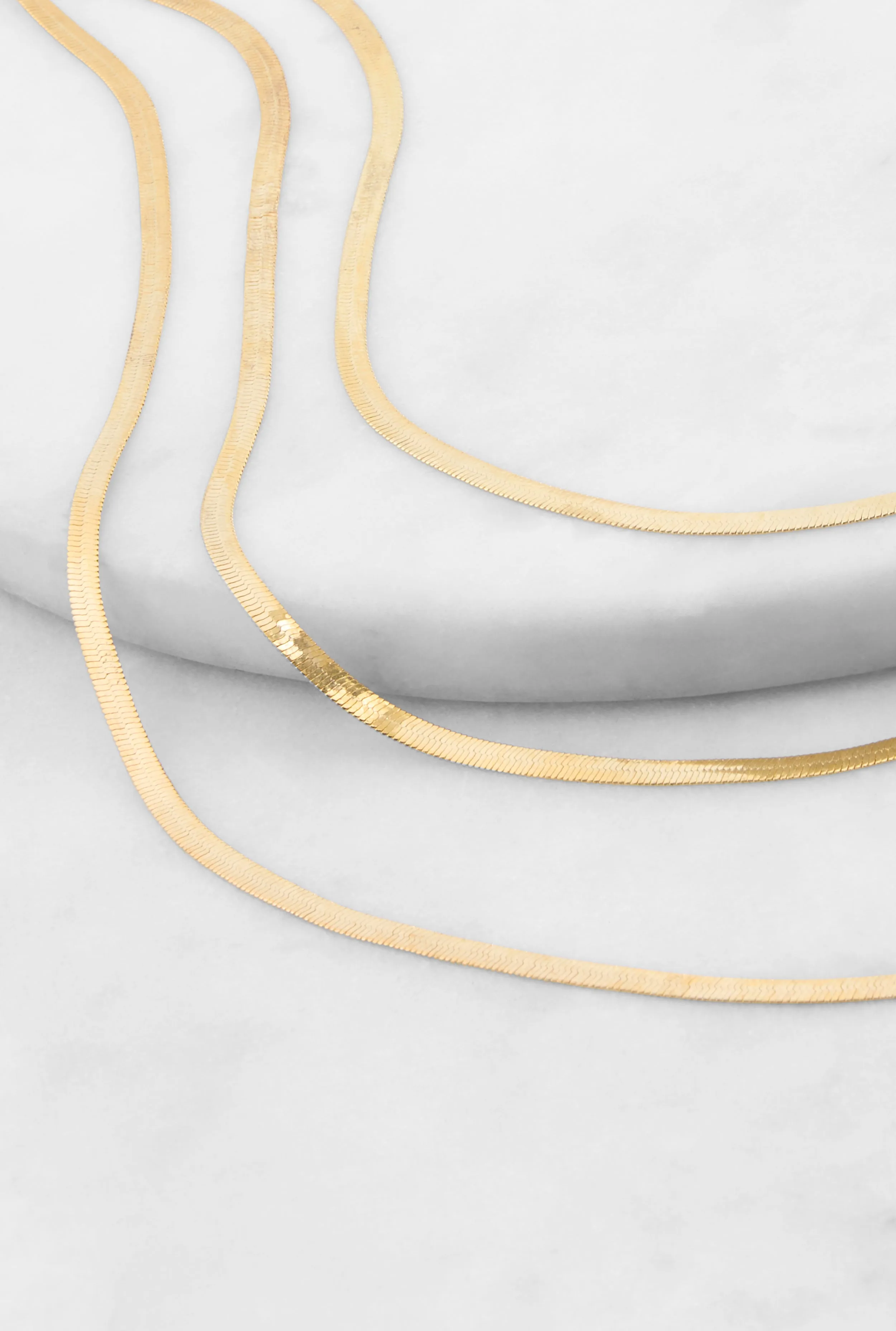 Layered Herringbone Chain Necklace sold by Rainbow product image thumbnail 2