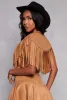 Faux Suede Fringe Bolero Vest sold by Rainbow