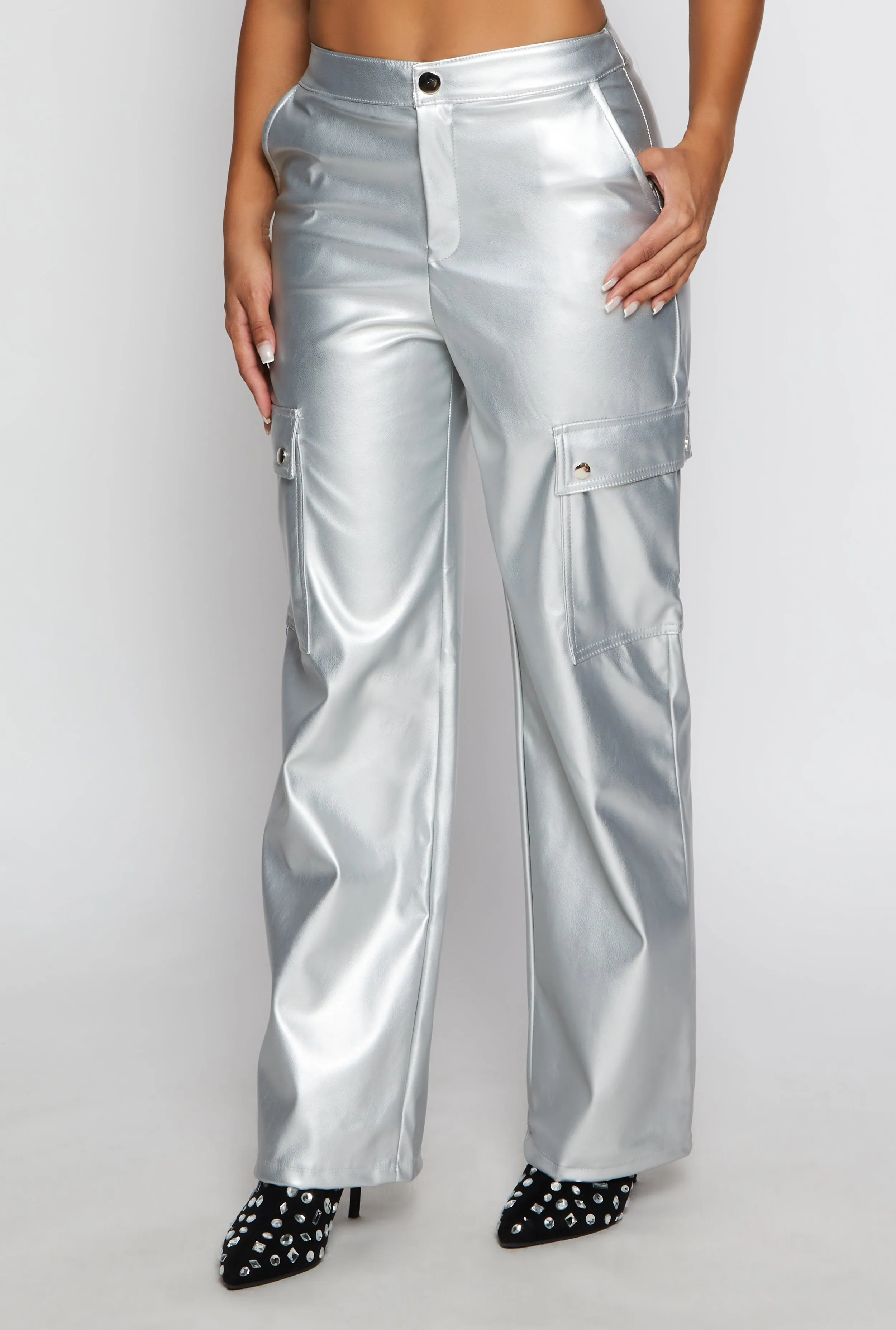 Haute Monde Faux Leather Cargo Pants sold by Rainbow product image thumbnail 2
