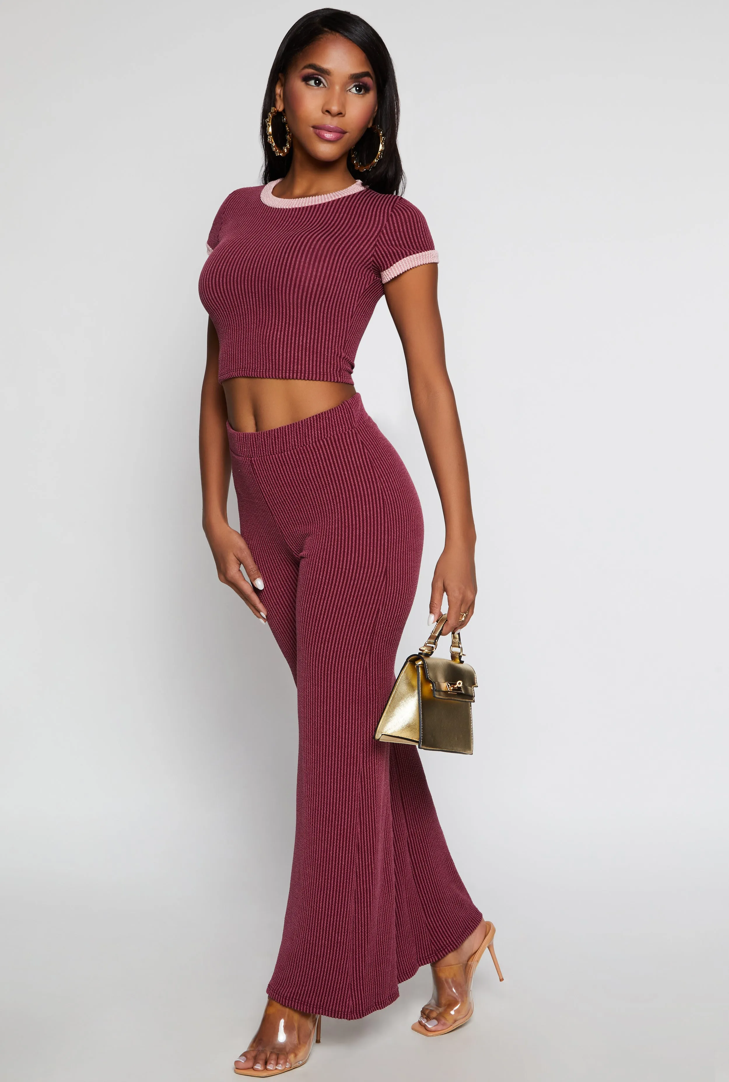 Ribbed Knit Ringer Crop Top sold by Rainbow product image thumbnail 2