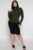 Plus Size Ribbed Long Sleeve Turtleneck Top sold by Rainbow
