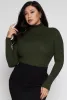 Plus Size Ribbed Long Sleeve Turtleneck Top sold by Rainbow