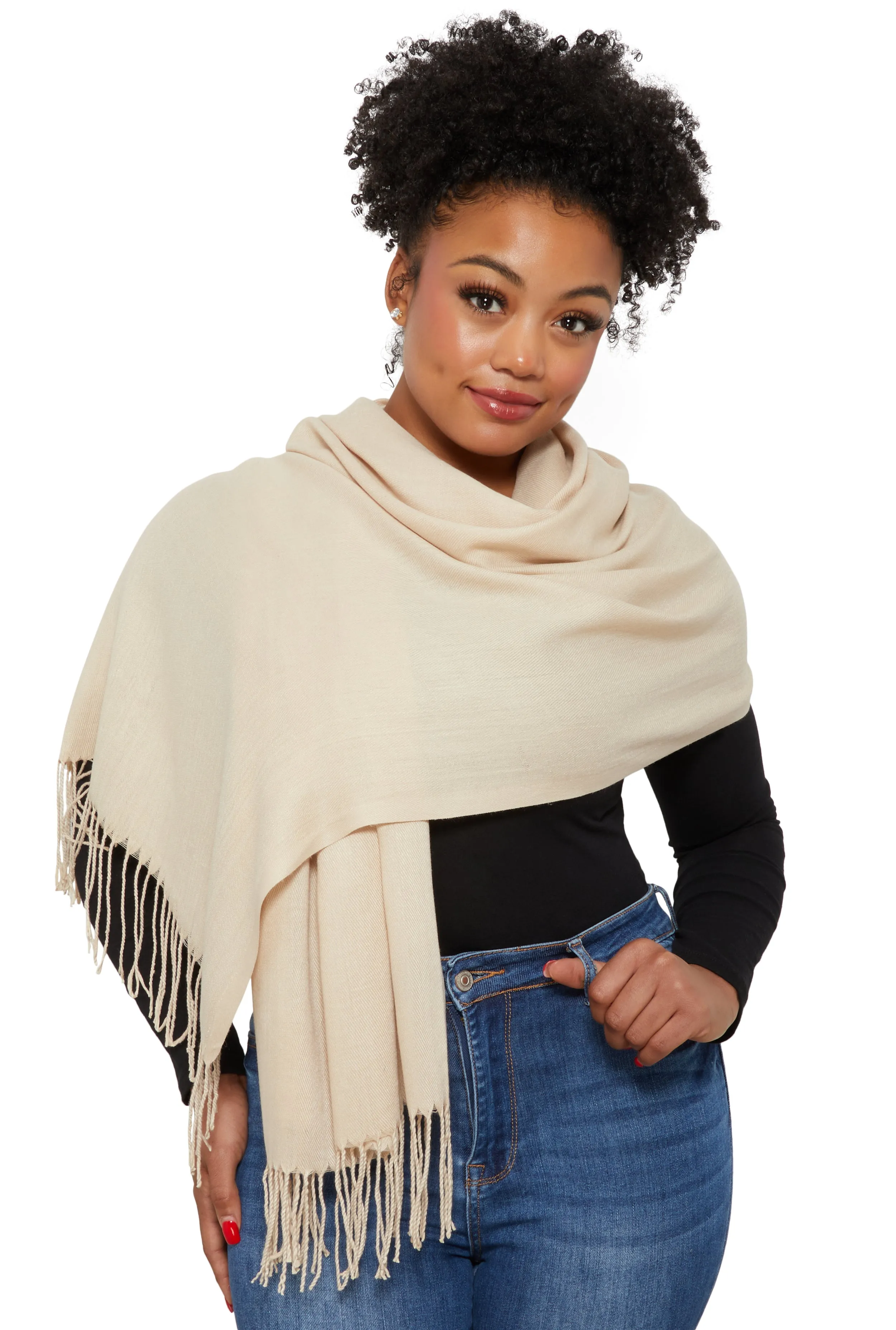 Fringe Detail Pashmina Scarf sold by Rainbow product image thumbnail 2