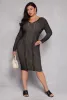 Plus Size Almost Famous Stripe V Neck Sweater Dress sold by Rainbow