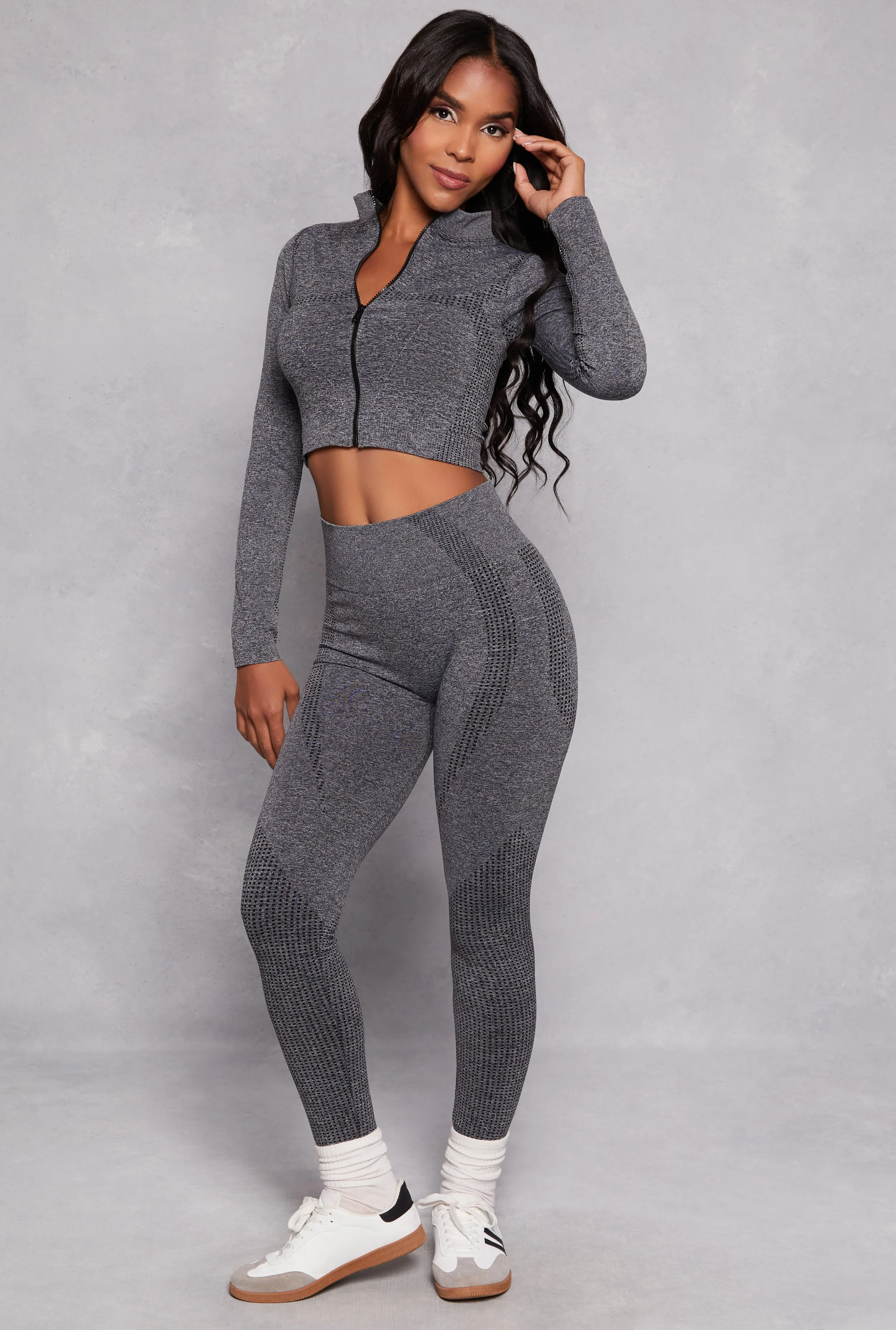 Zip Front Seamless Cropped Track Jacket sold by Rainbow product image thumbnail 2