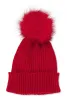 Ribbed Knit Faux Fur Pom Pom Beanie sold by Rainbow