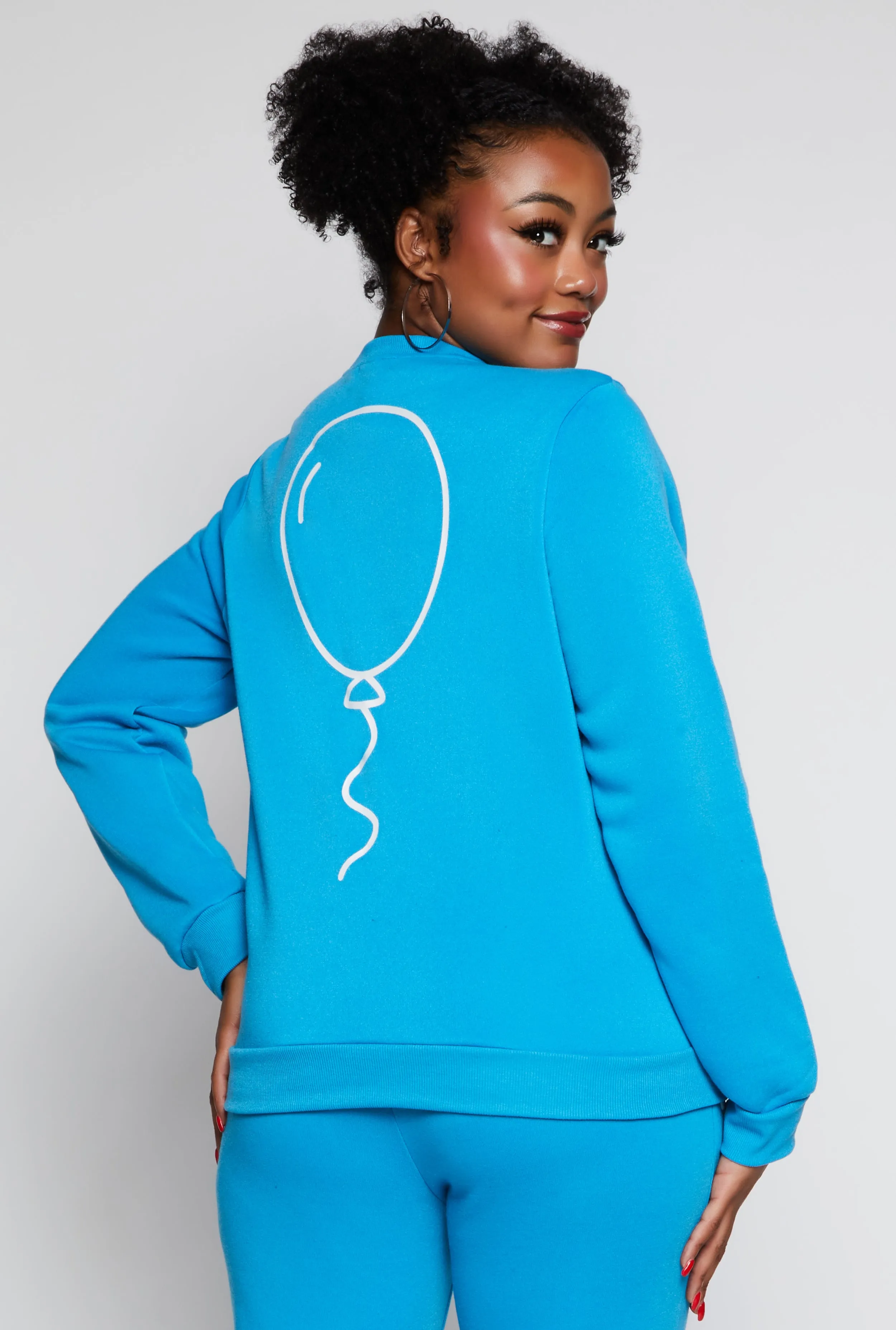 Plus Size Queene Puff Print Fleece Lined Sweatshirt sold by Rainbow product image thumbnail 3