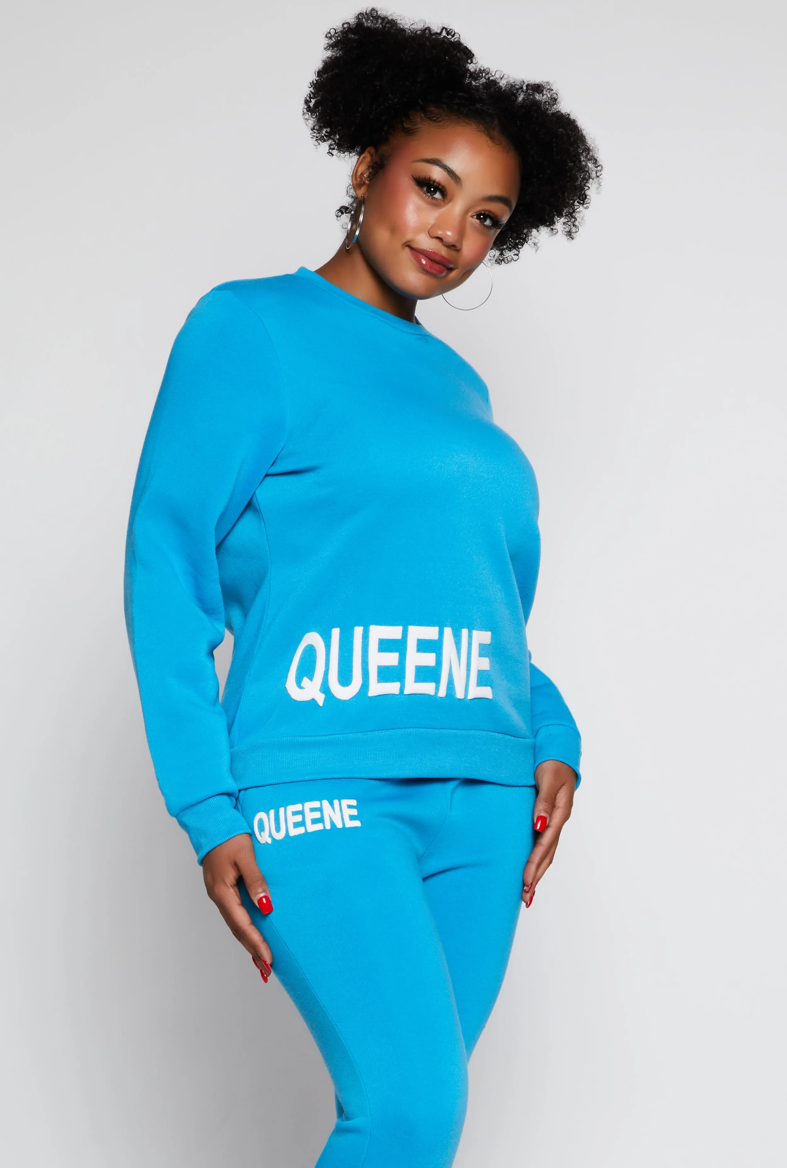 Plus Size Queene Puff Print Fleece Lined Sweatshirt sold by Rainbow
