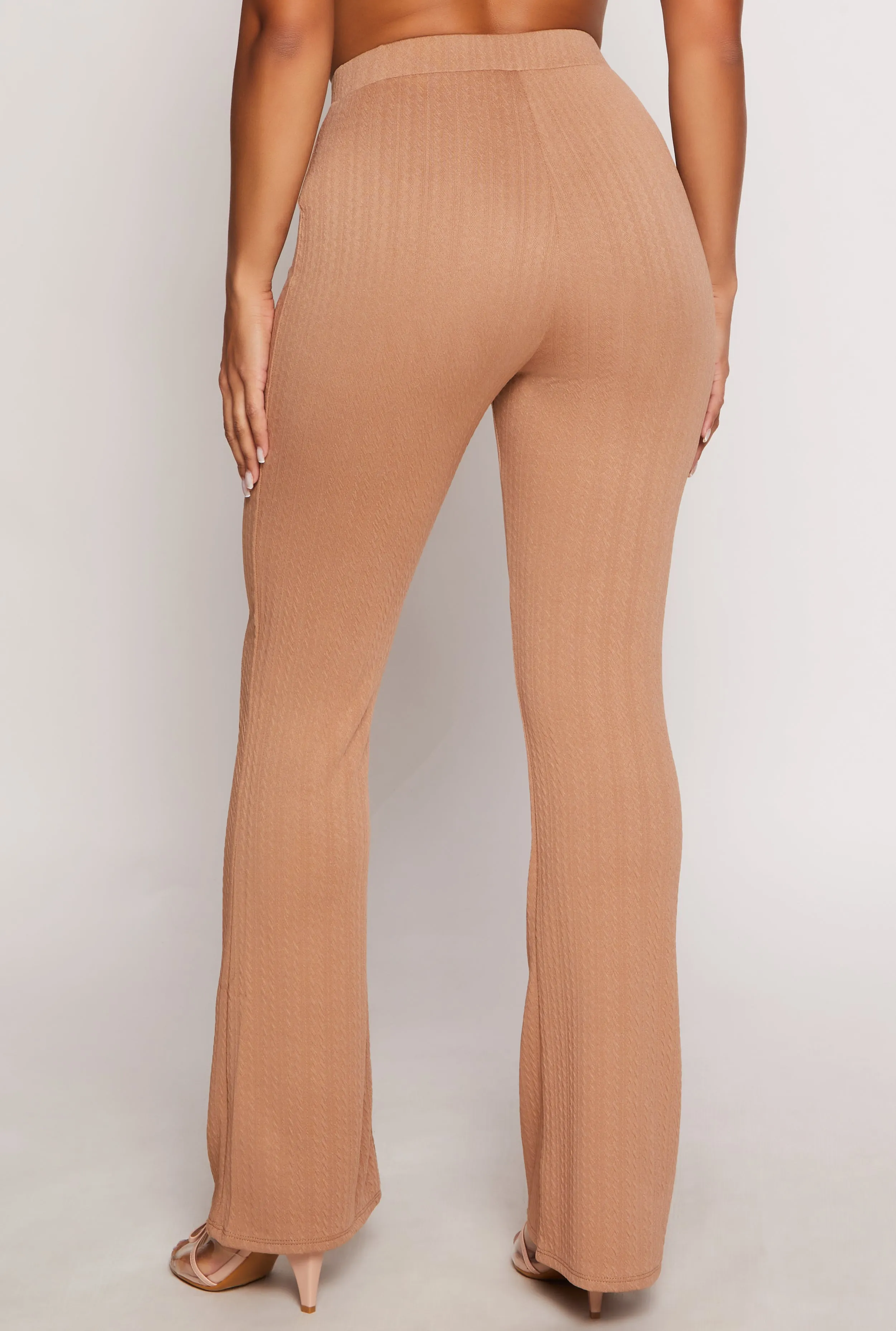 Textured Knit High Waist Flare Pants sold by Rainbow product image thumbnail 2