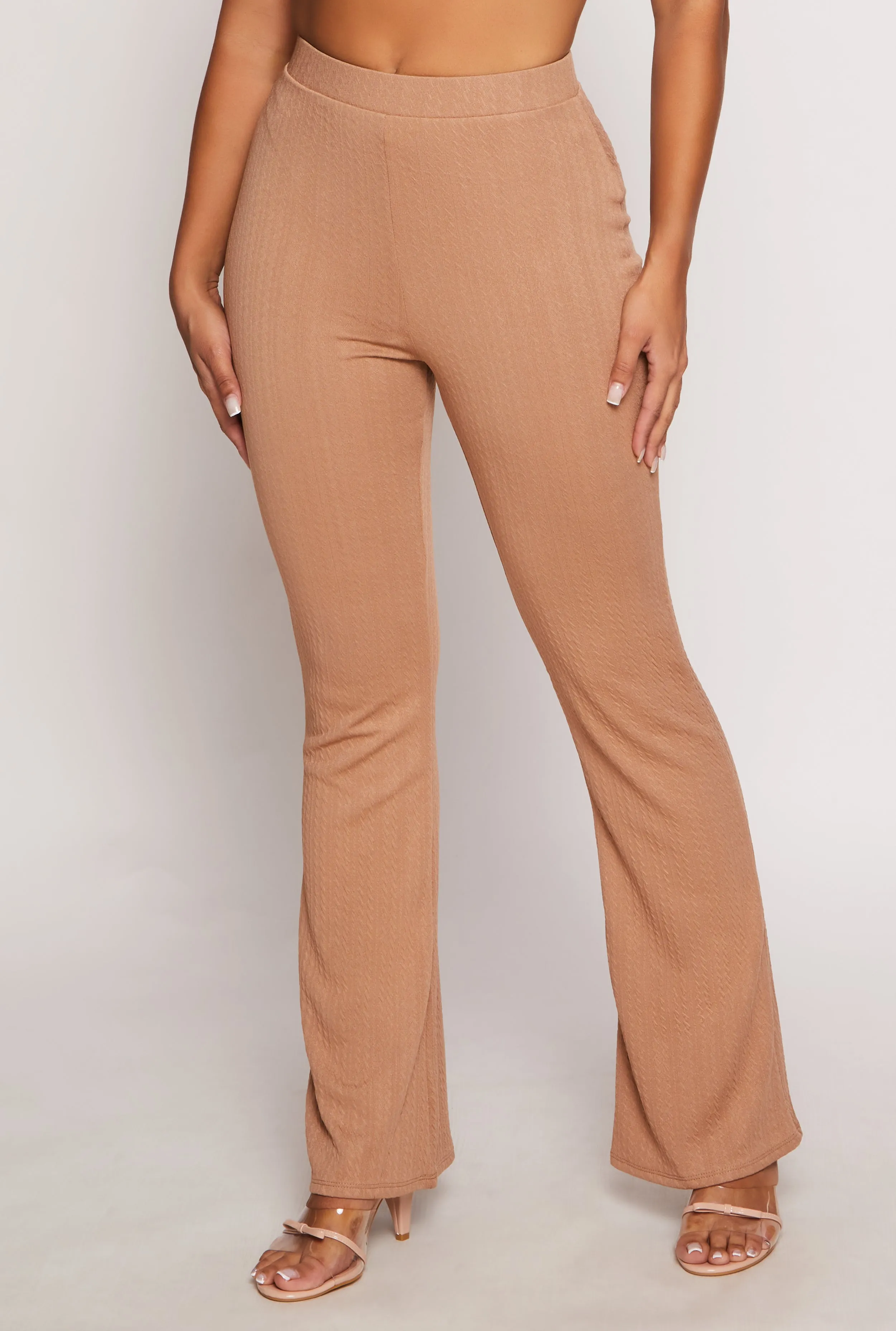 Textured Knit High Waist Flare Pants sold by Rainbow product image thumbnail 3