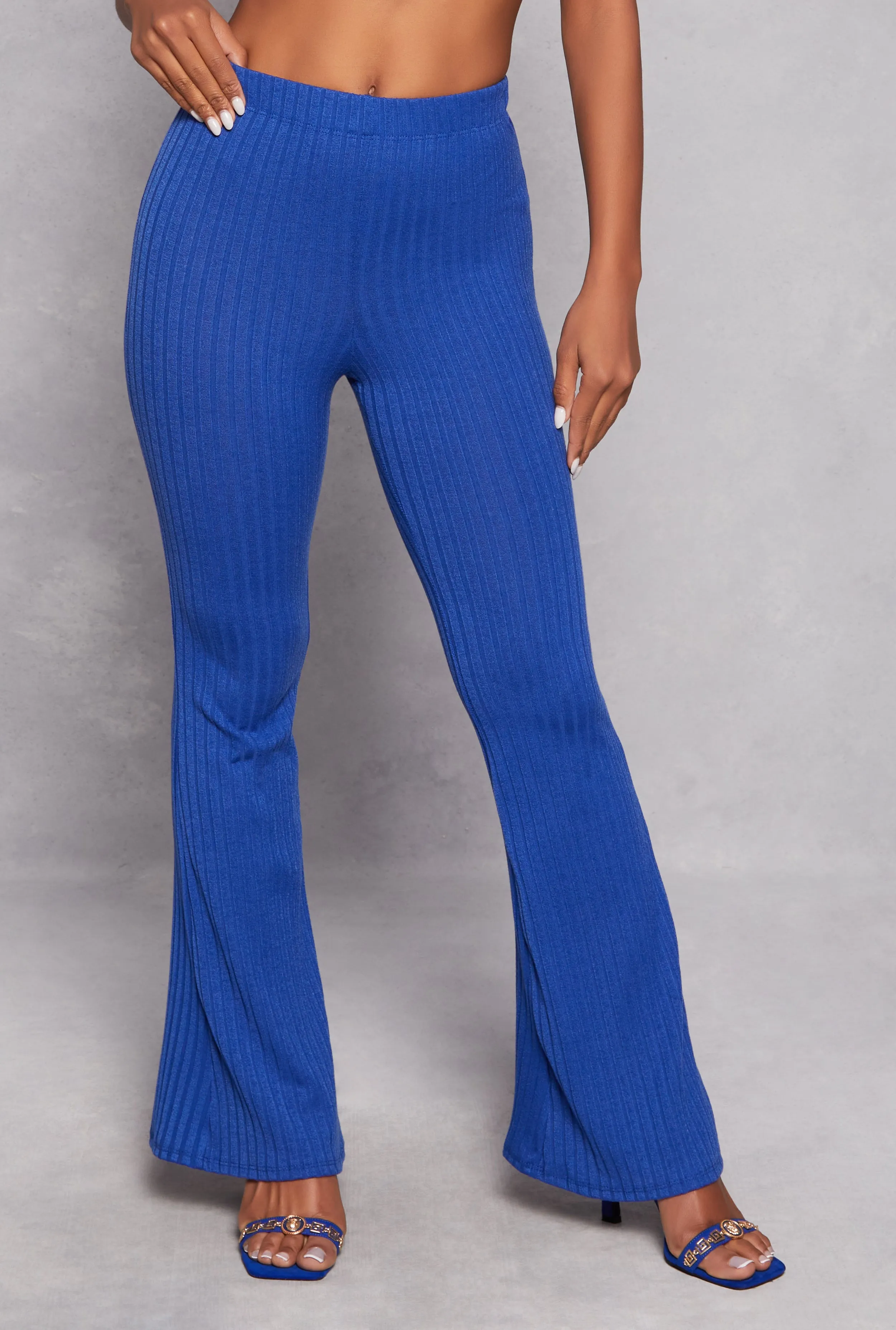 Ribbed Knit High Waist Flare Pants sold by Rainbow product image thumbnail 2