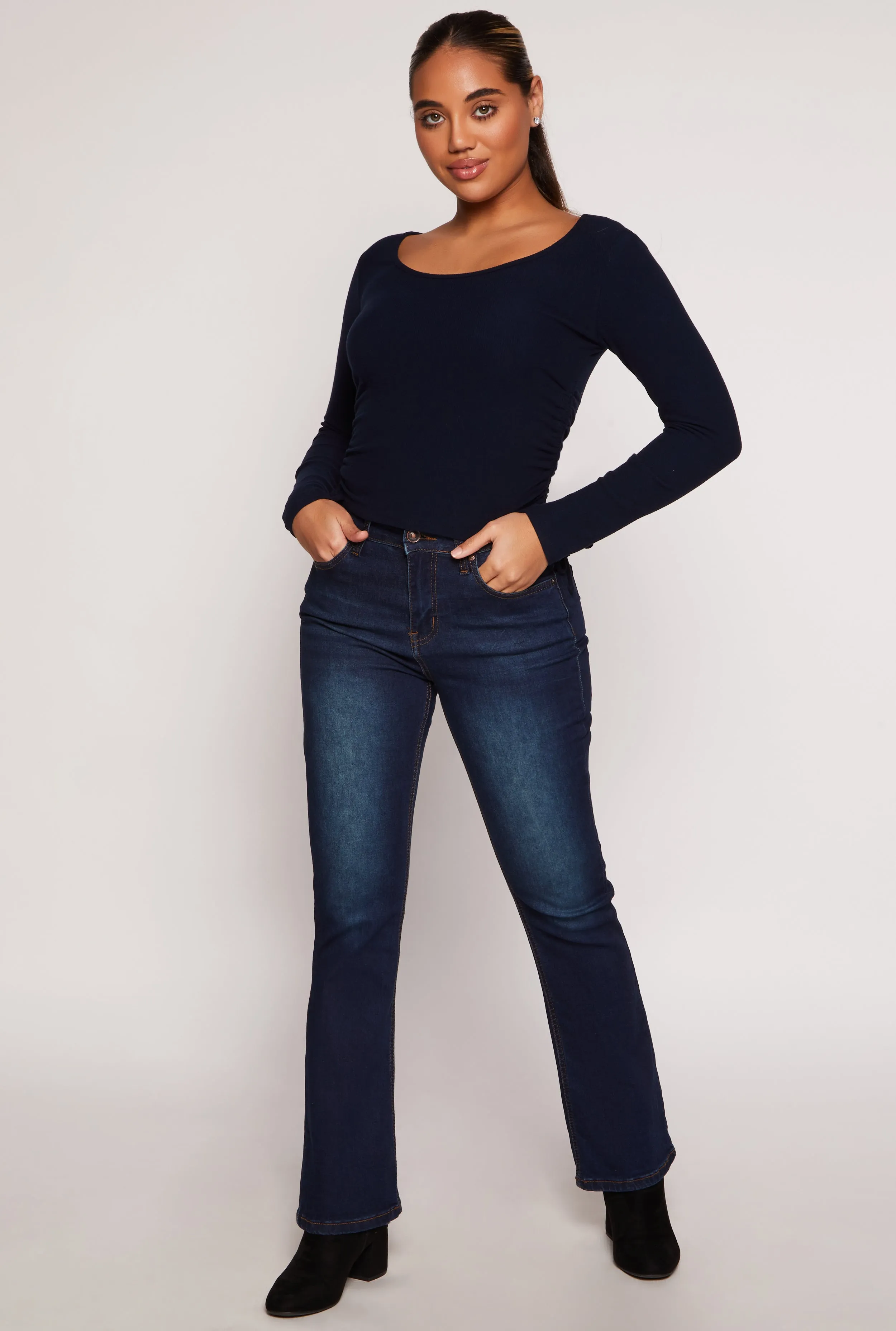 Side Tie Ruched Long Sleeve Top sold by Rainbow product image thumbnail 2