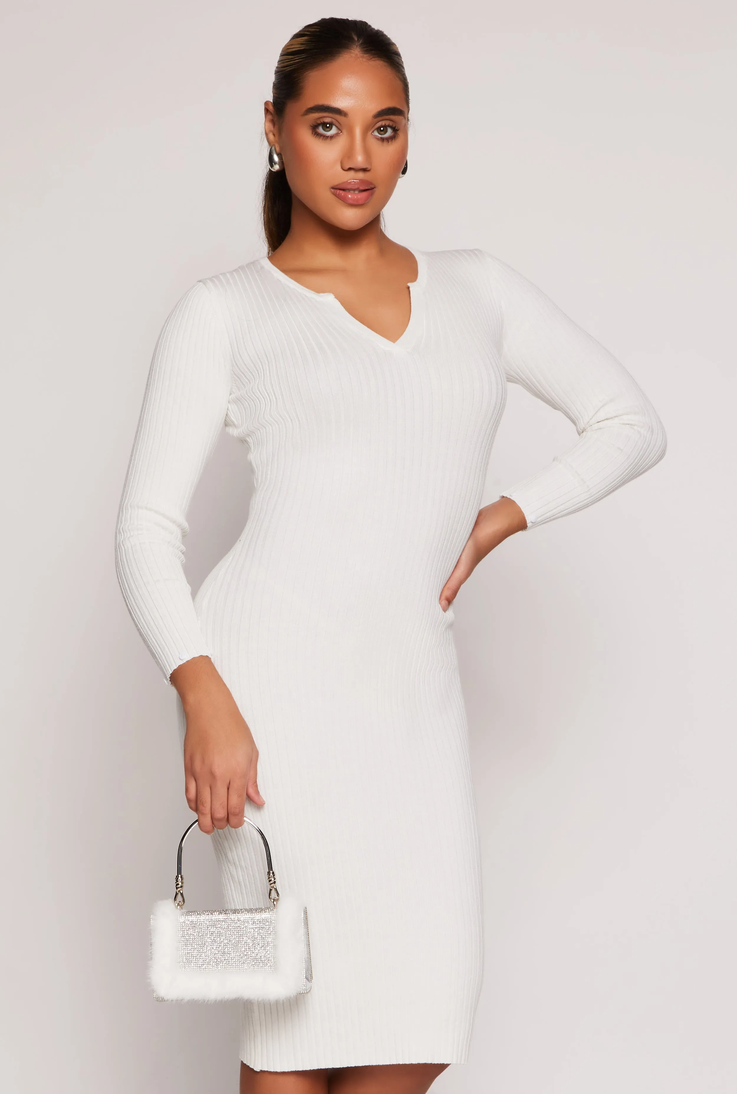 Almost Famous Faux Fur Collar Midi Dress sold by Rainbow product image thumbnail 5