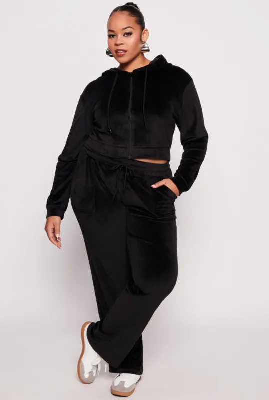 Plus Size Velour Wide Leg Pants sold by Rainbow