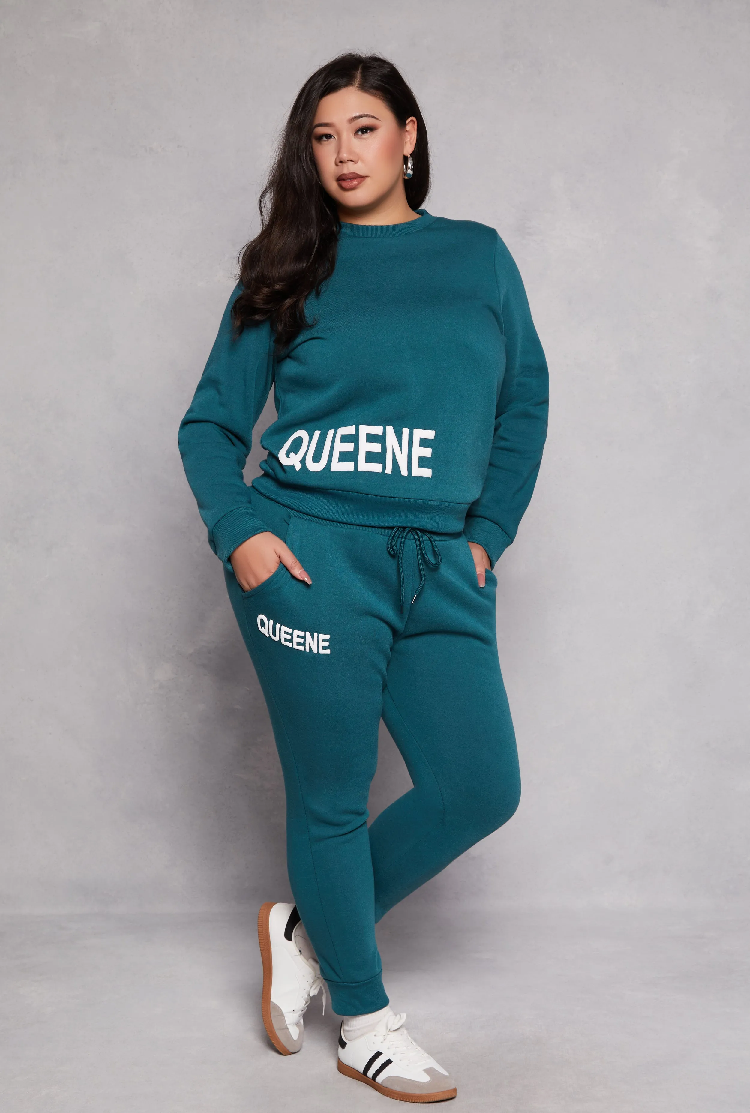 Plus Size Queene Puff Print Fleece Lined Sweatshirt sold by Rainbow product image thumbnail 2