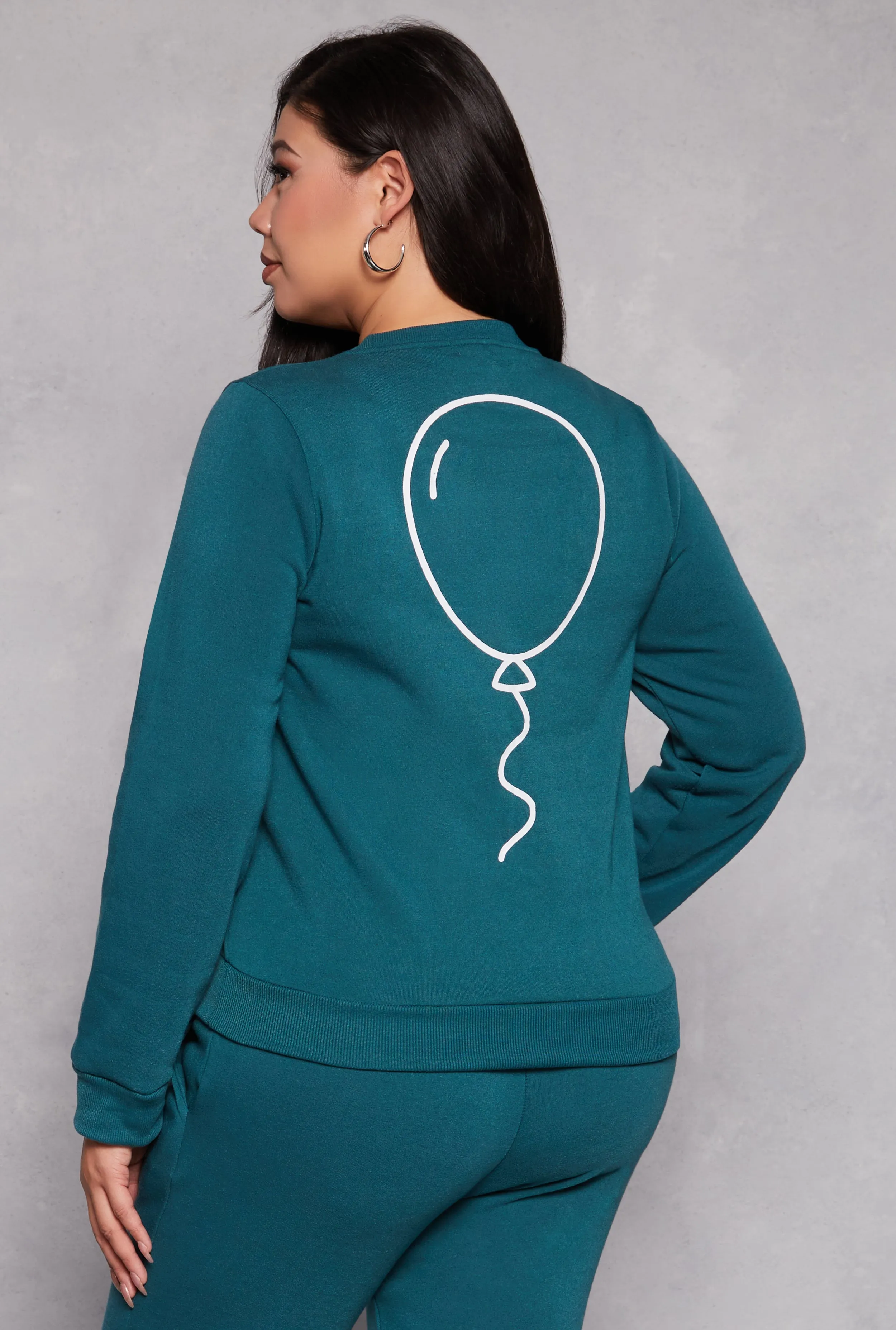Plus Size Queene Puff Print Fleece Lined Sweatshirt sold by Rainbow product image thumbnail 3