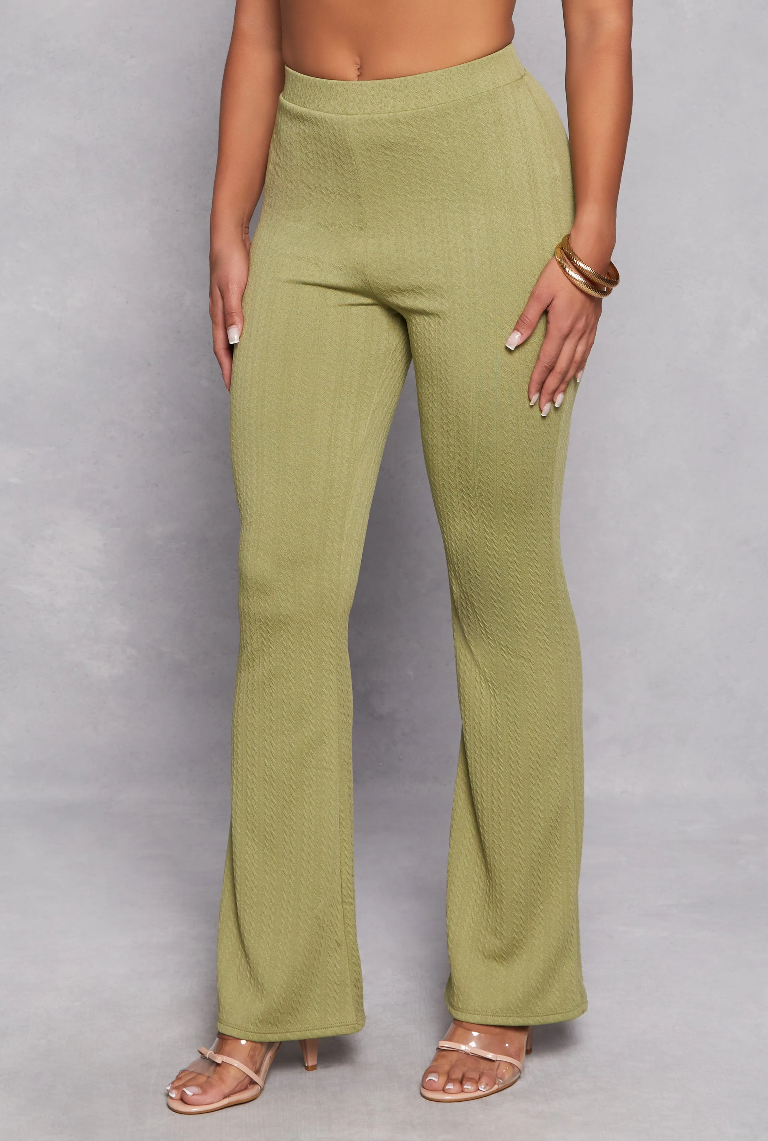 Textured Knit High Waist Flare Pants sold by Rainbow product image thumbnail 2