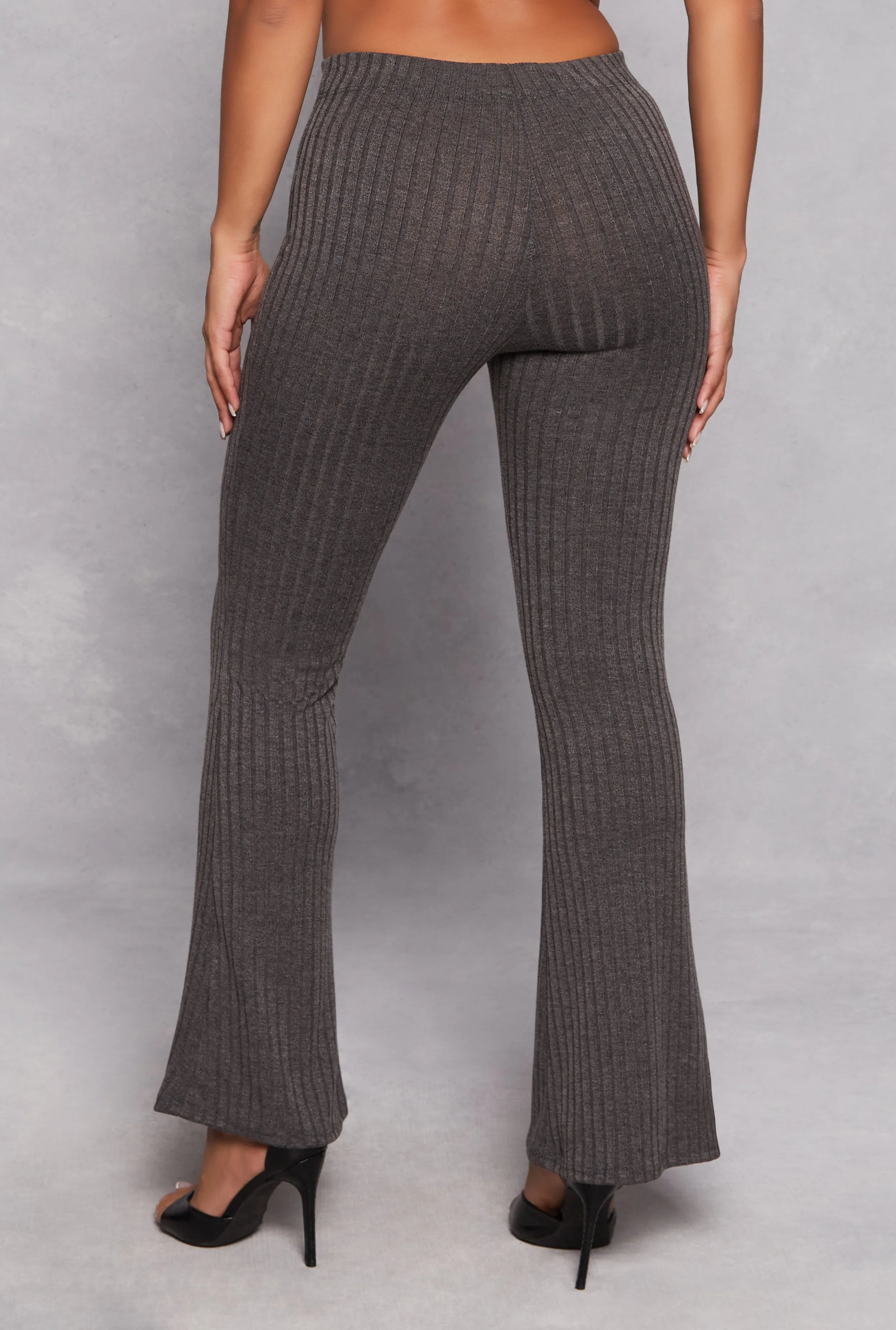 Ribbed Knit High Waist Flare Pants sold by Rainbow product image thumbnail 3