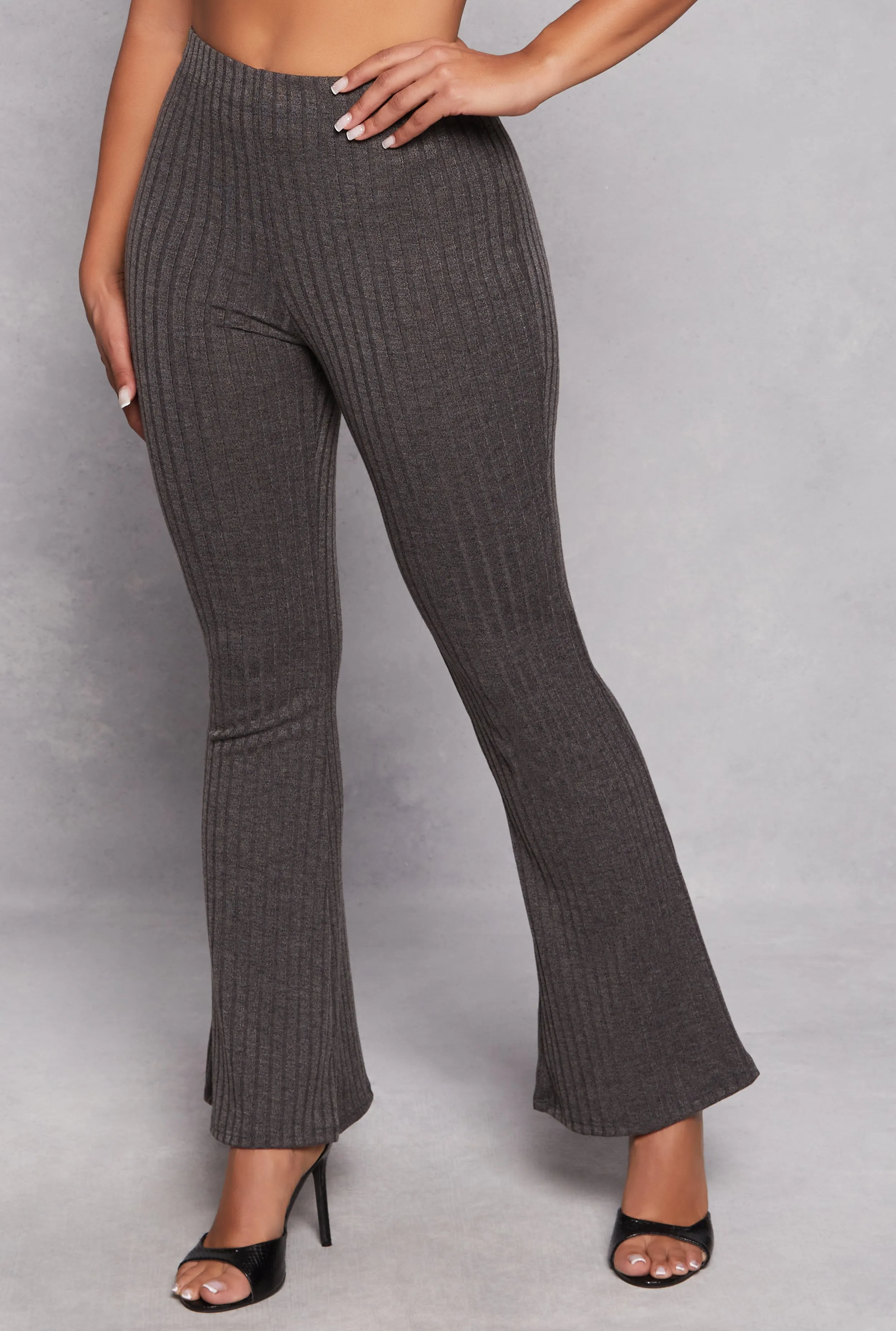 Ribbed Knit High Waist Flare Pants sold by Rainbow product image thumbnail 2