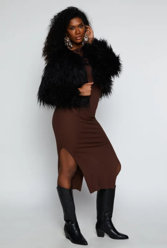 Shaggy Faux Fur Jacket sold by Rainbow