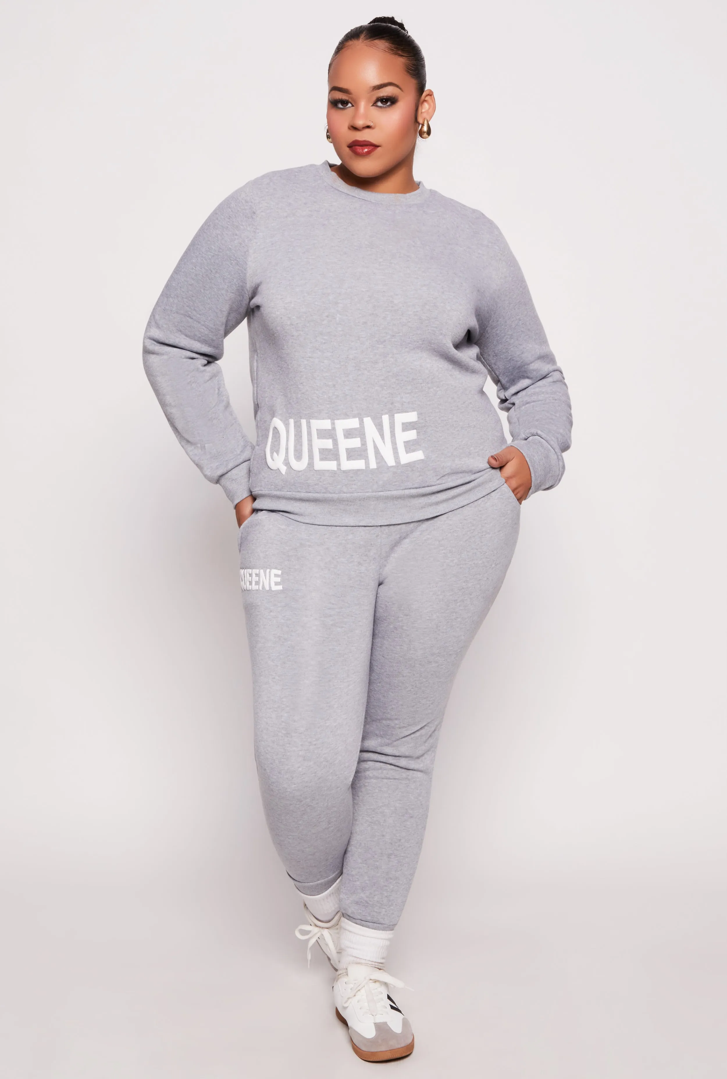 Plus Size Queene Puff Print Fleece Lined Sweatshirt sold by Rainbow product image thumbnail 2