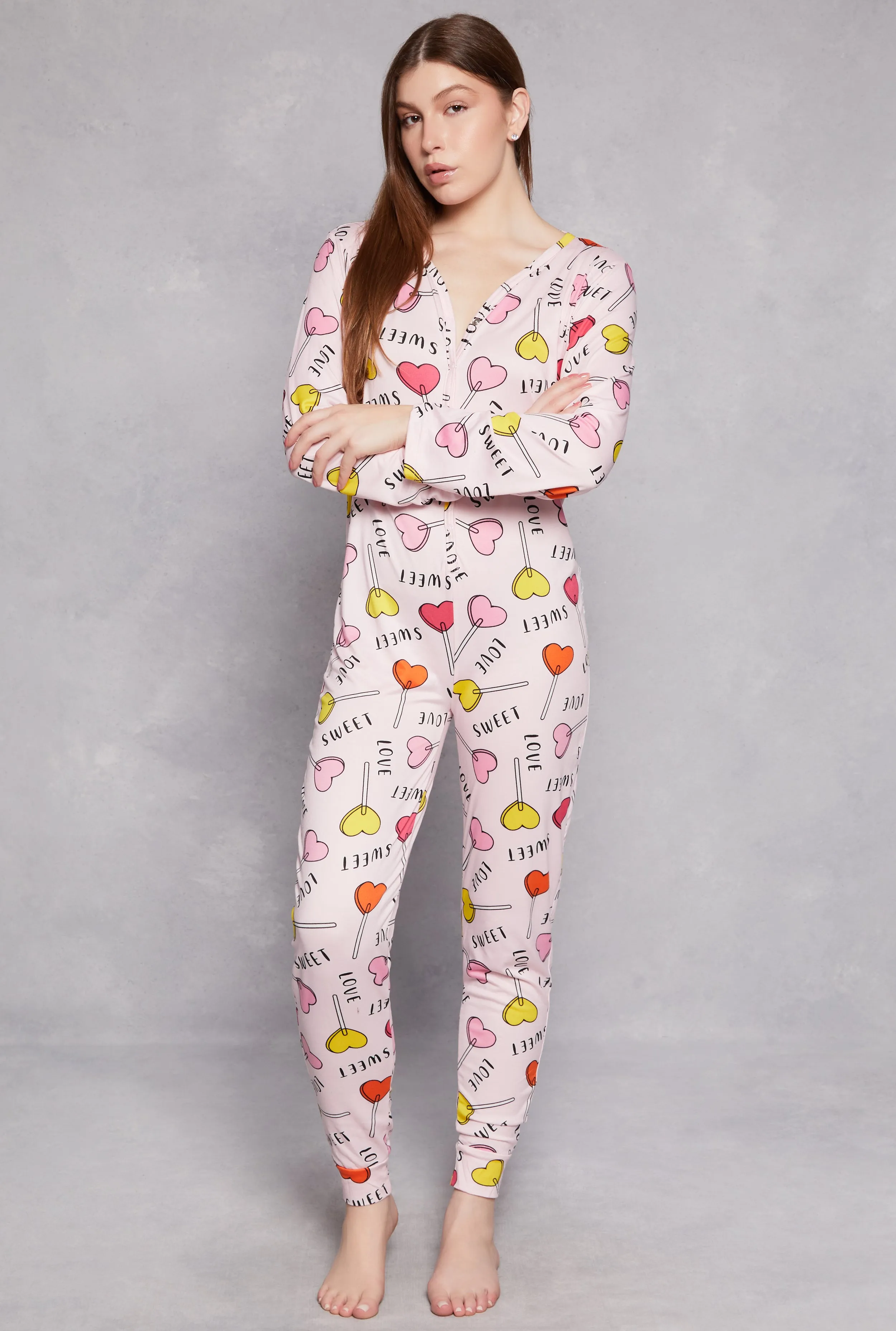 Sweet Love Lollipop Graphic Pajama Onesie sold by Rainbow