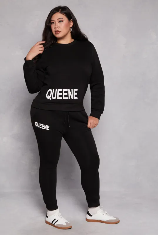 Plus Size Queene Joggers sold by Rainbow
