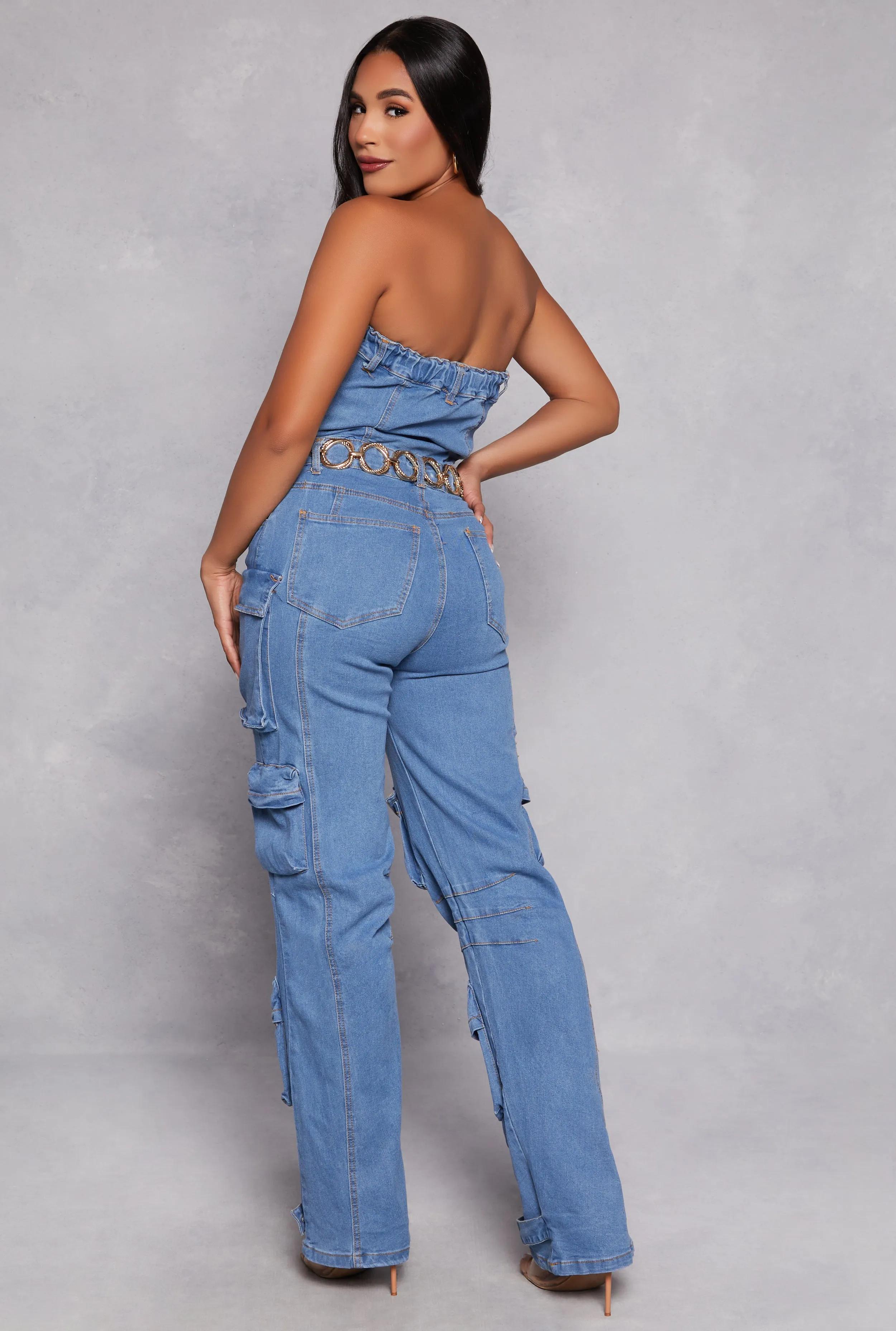 Daisy Denim Strapless Utility Jumpsuit sold by Rainbow product image thumbnail 3