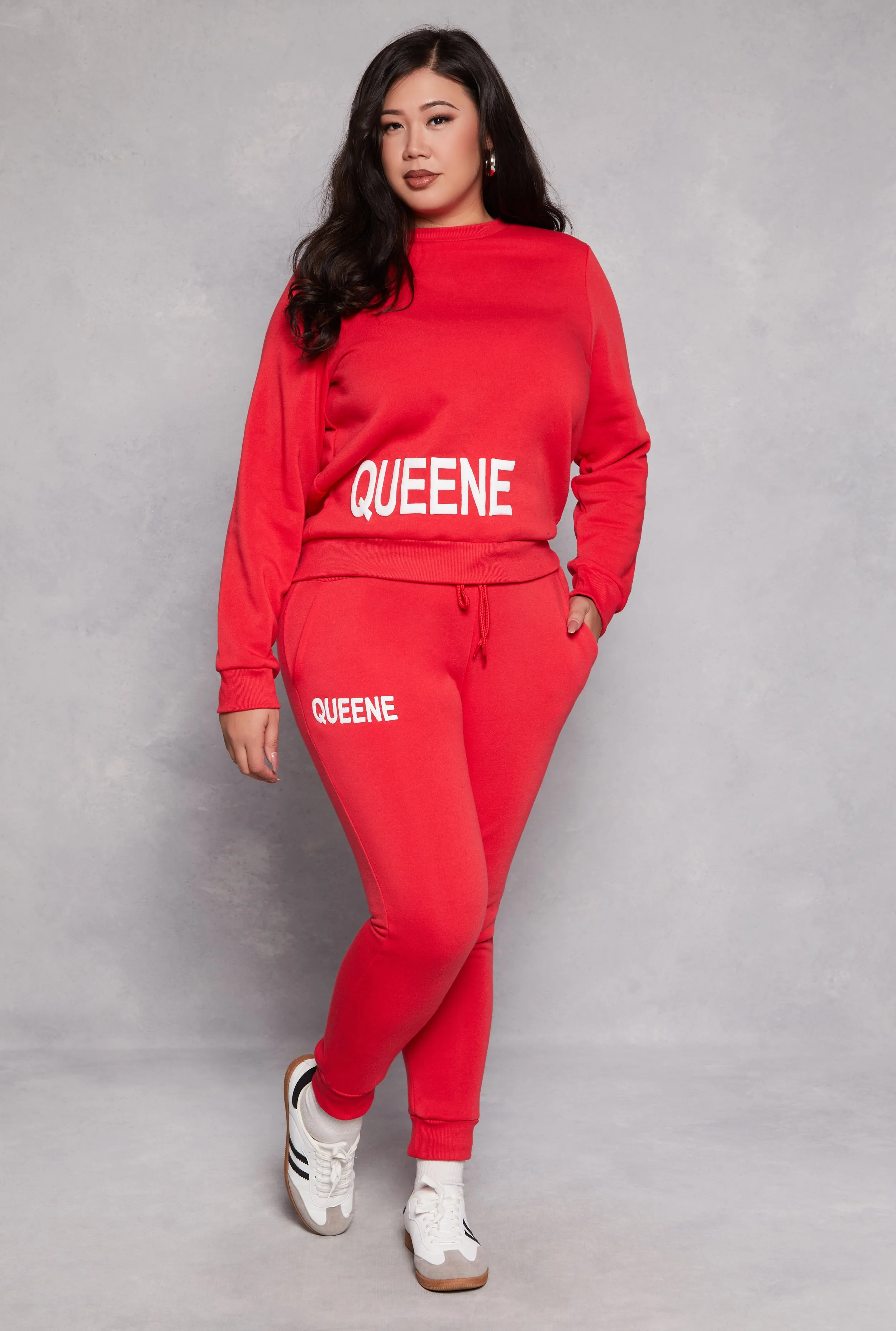 Plus Size Queene Puff Print Fleece Lined Sweatshirt sold by Rainbow product image thumbnail 2