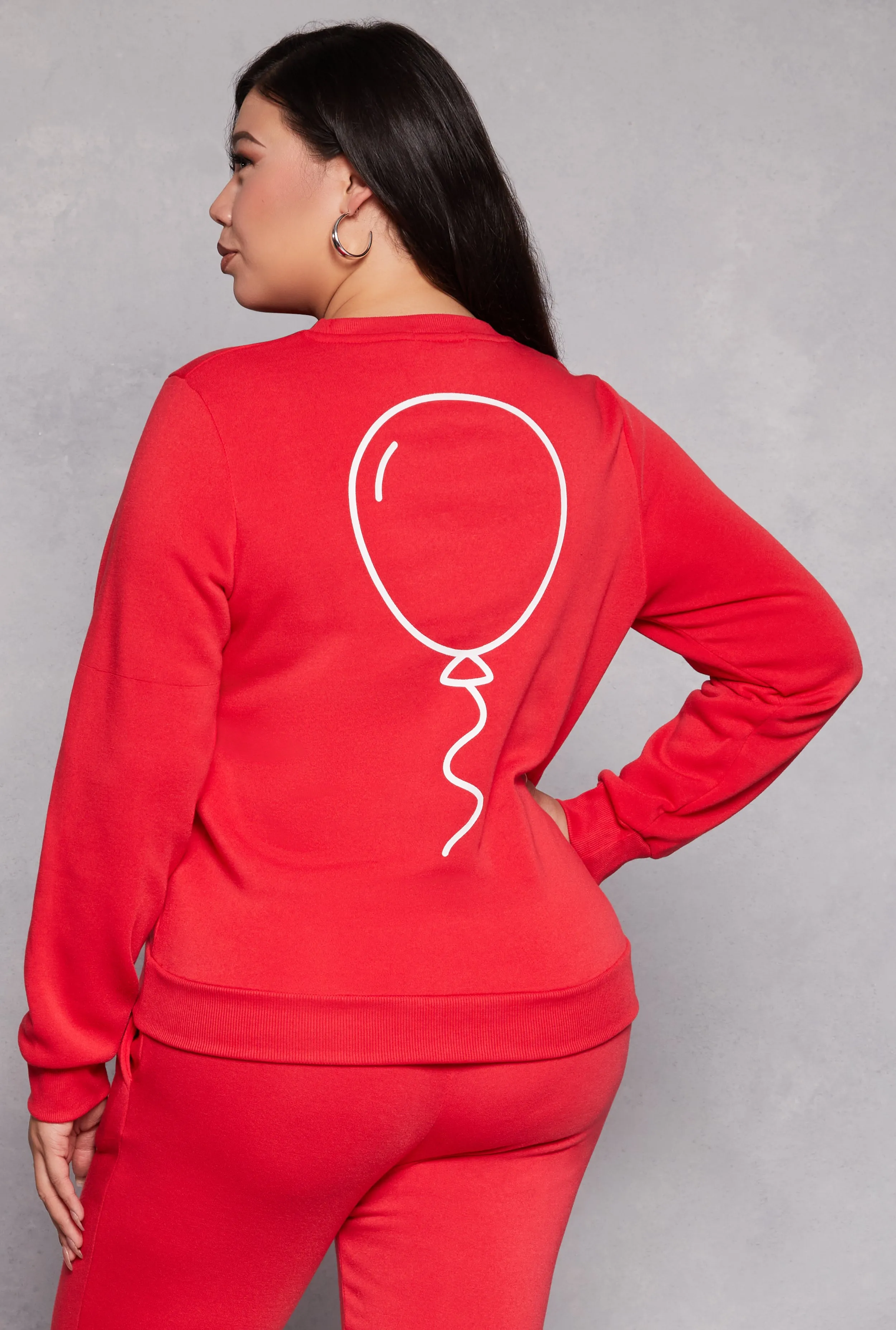 Plus Size Queene Puff Print Fleece Lined Sweatshirt sold by Rainbow product image thumbnail 3