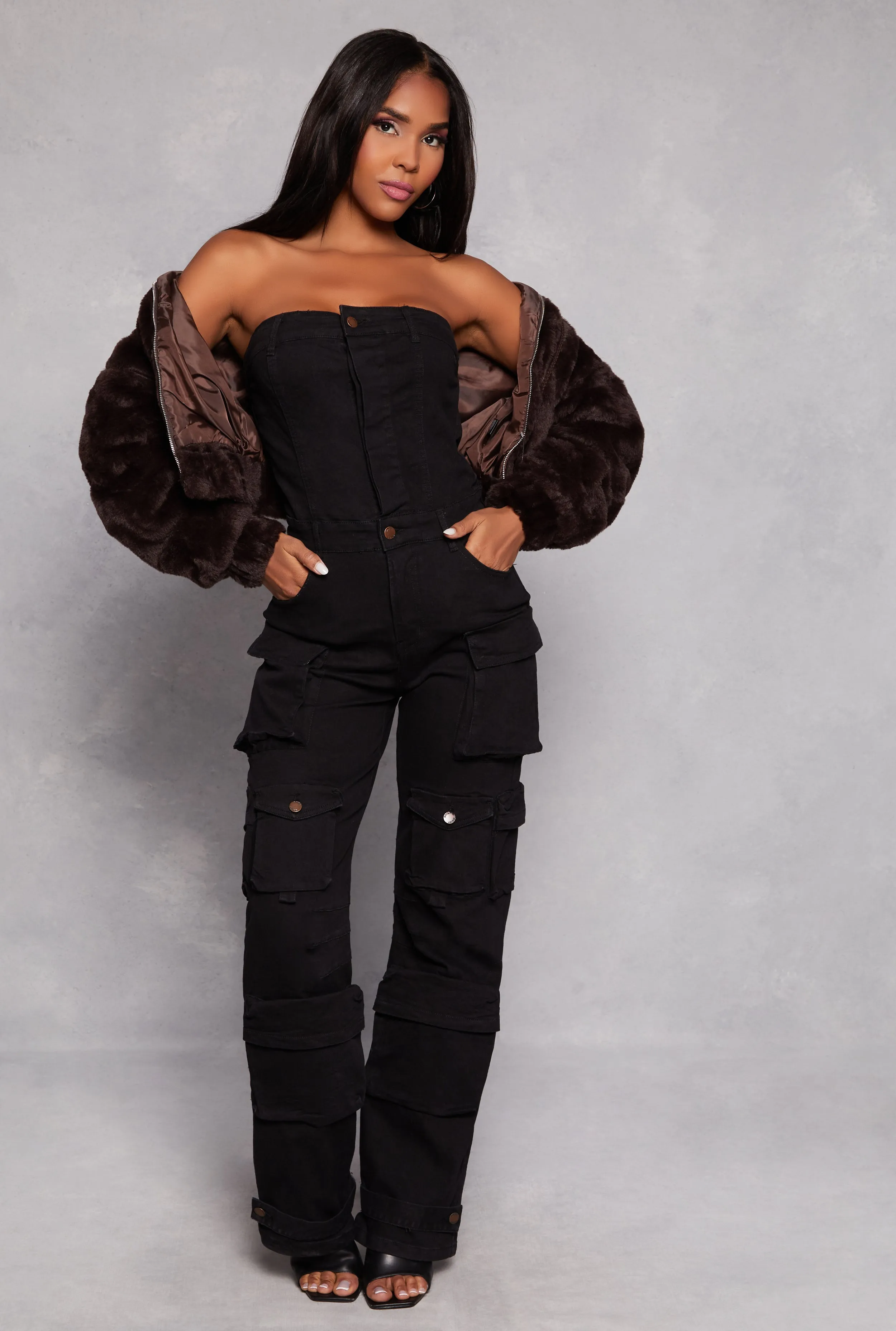 Daisy Denim Strapless Utility Jumpsuit sold by Rainbow product image thumbnail 2