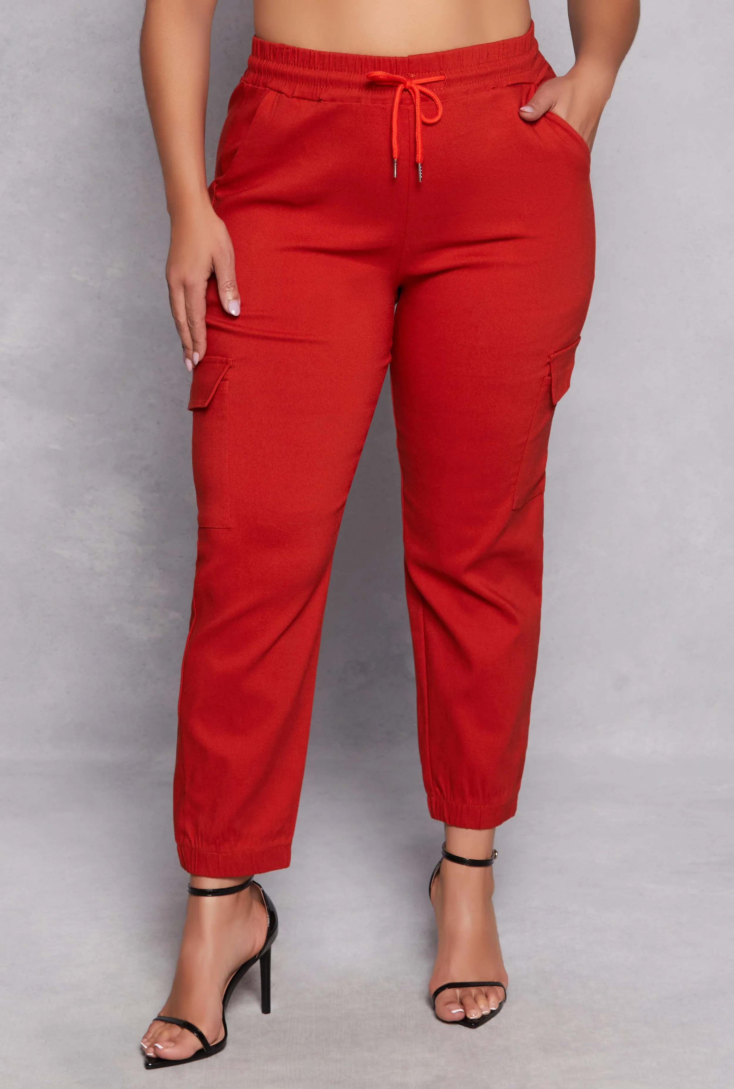 Plus Size Hyper Stretch High Waisted Cargo Joggers sold by Rainbow product image thumbnail 2