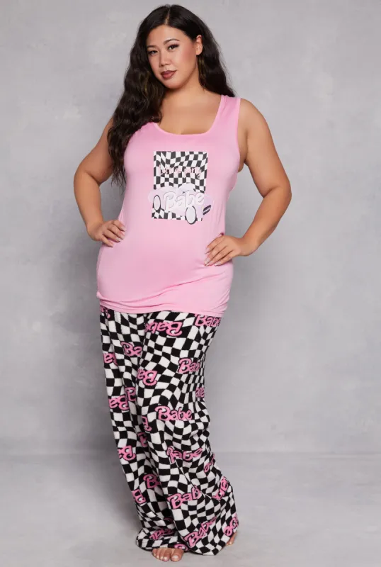 Plus Size Lets Go Party Babe Pajama Tank Top and Pants sold by Rainbow
