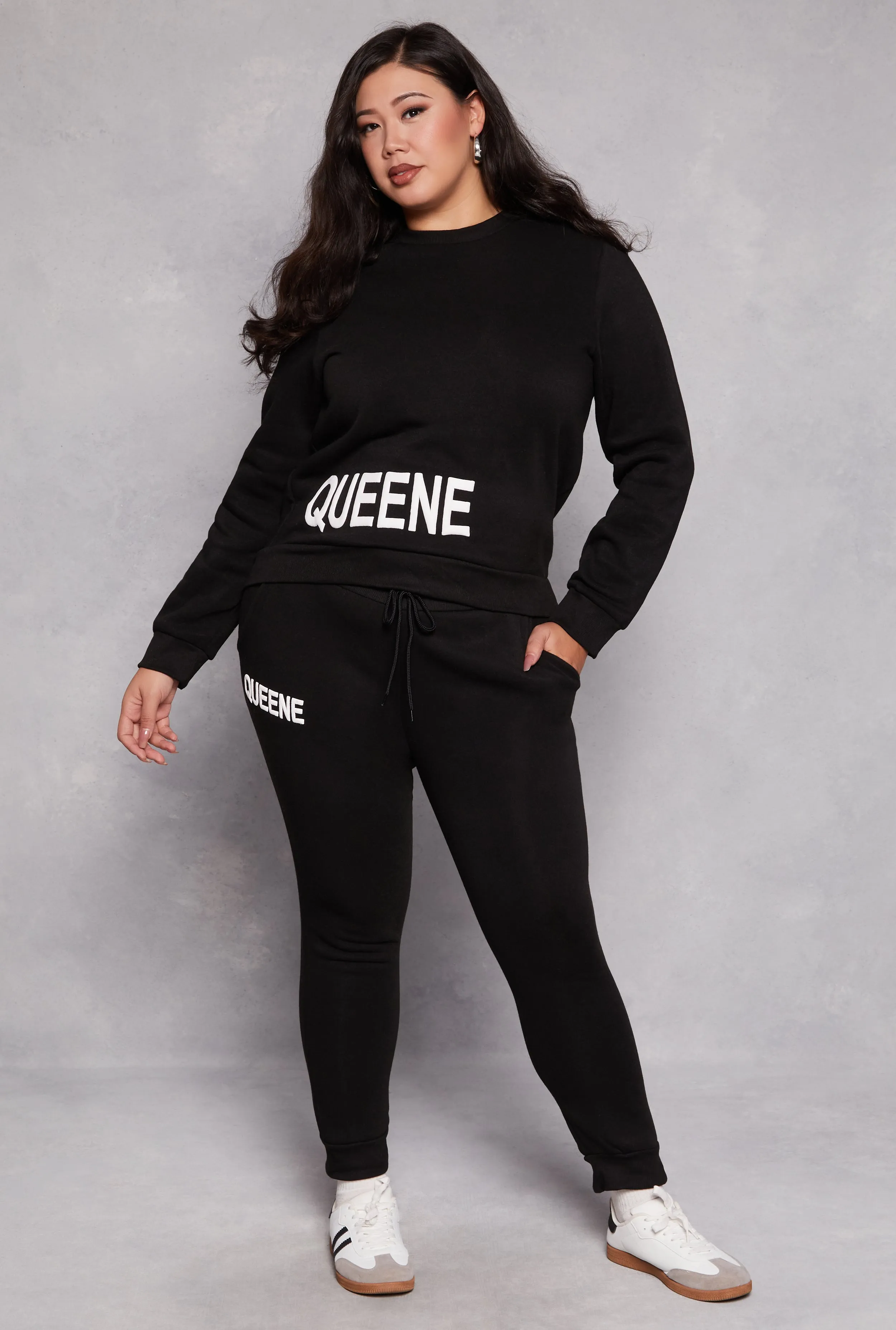 Plus Size Queene Puff Print Fleece Lined Sweatshirt sold by Rainbow product image thumbnail 2