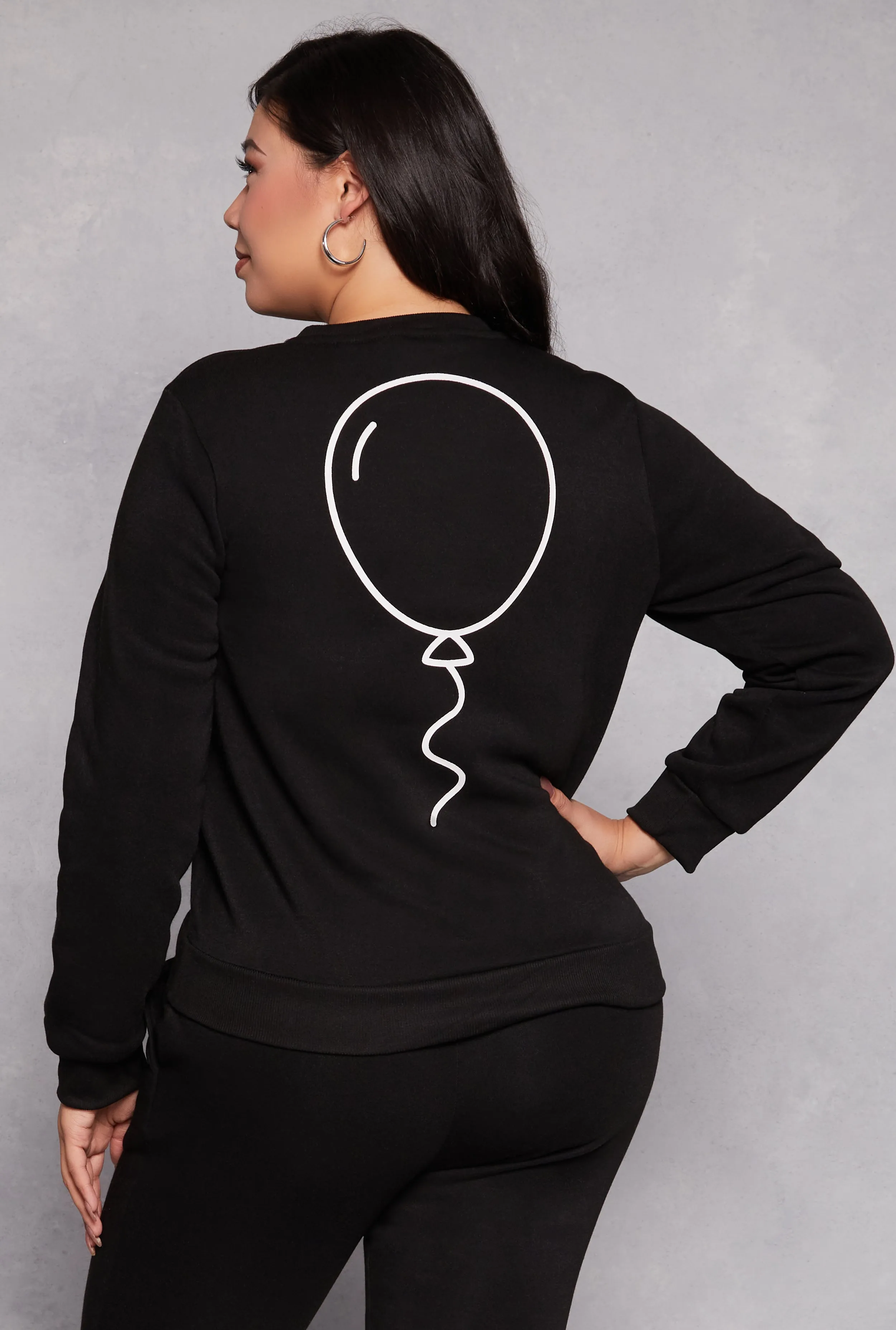Plus Size Queene Puff Print Fleece Lined Sweatshirt sold by Rainbow product image thumbnail 3