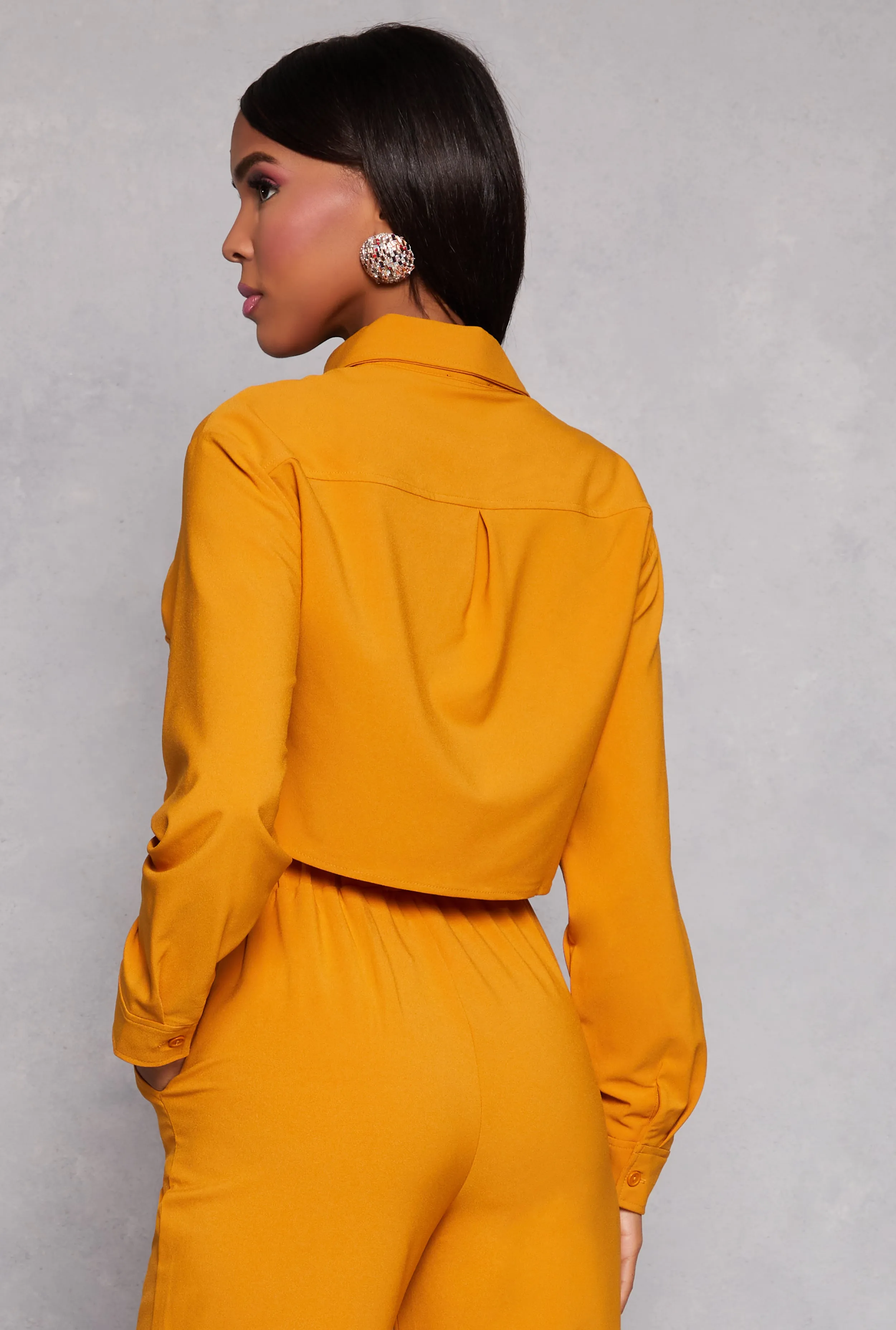 Crepe Knit Cargo Pocket Crop Top sold by Rainbow product image thumbnail 3