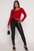 Side Tie Ruched Long Sleeve Top sold by Rainbow